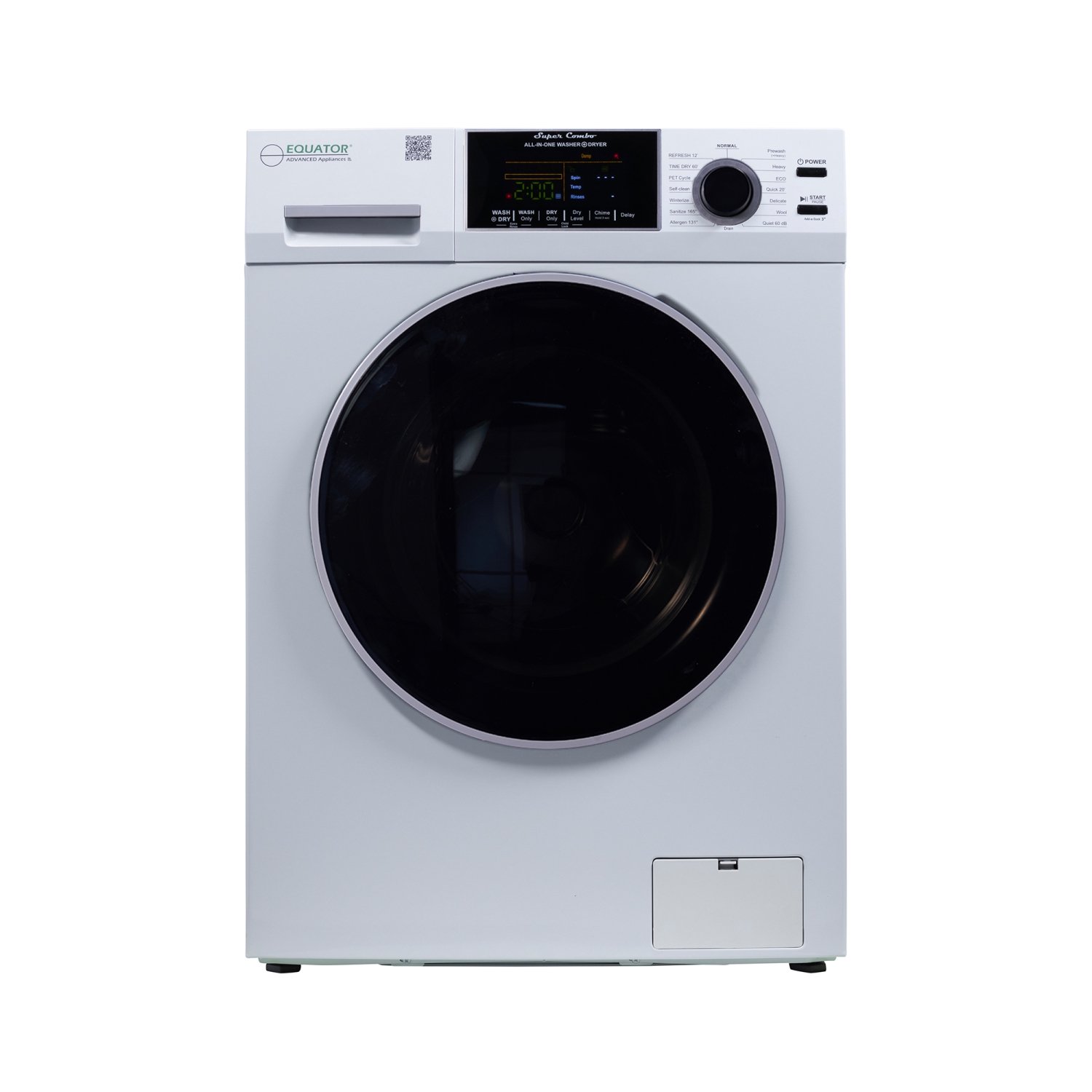 All-in-one Washer Dryer Ventless FULLY BUILTIN 0-CLEARANCE 1.62cf/15lbs 110V 1400RPM