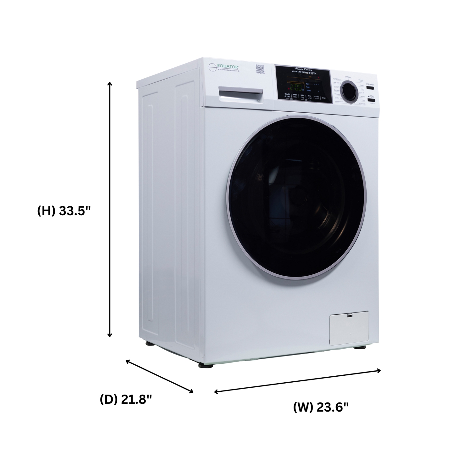 All-in-one Washer Dryer Ventless FULLY BUILTIN 0-CLEARANCE 1.62cf/15lbs 110V 1400RPM