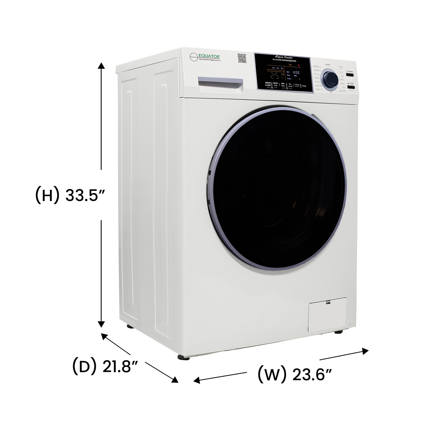 Equator All-in-One Winterized Washer Dryer VENTED-DRY 30% FASTER than Condense 15lb 110V