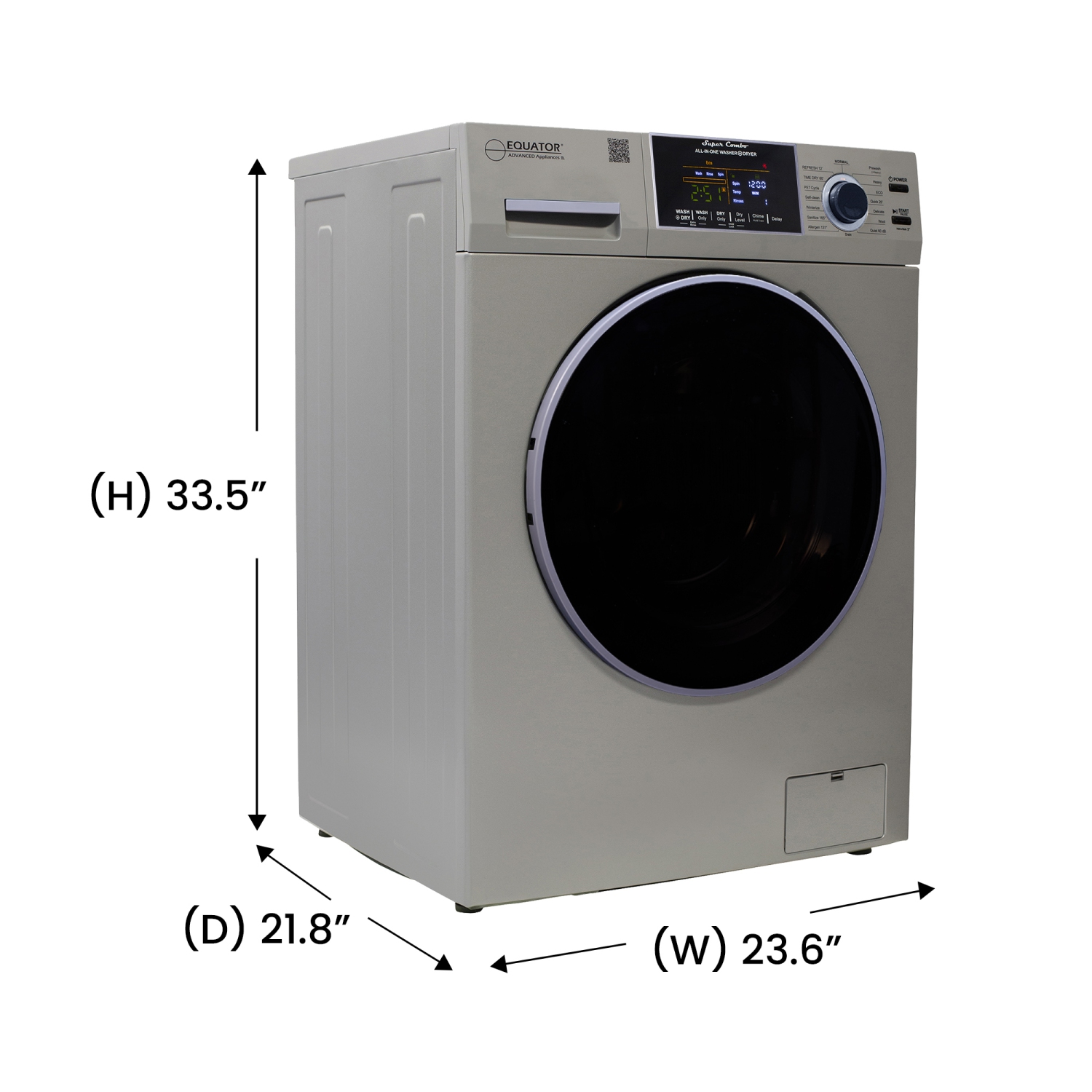 Laveuse-sécheuse tout-en-un Equator AVEC ÉVENT, sécheuse 30 % PLUS RAPIDE que la 110&nbsp;V 15&nbsp;lb condensée