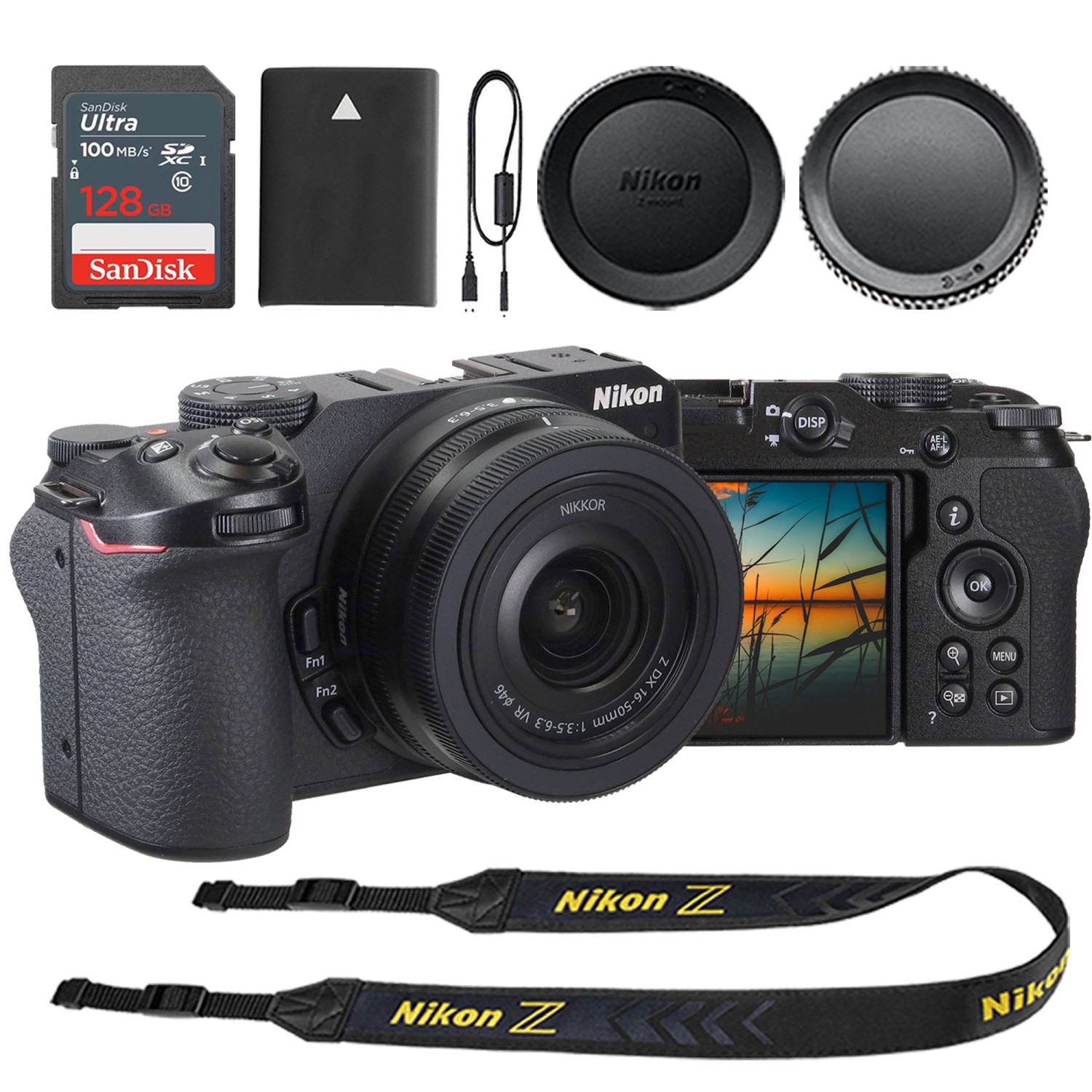 Nikon Z30 Mirrorless Camera with DX 16-50mm Lens + Sandisk Ultra 128GB SDXC Card