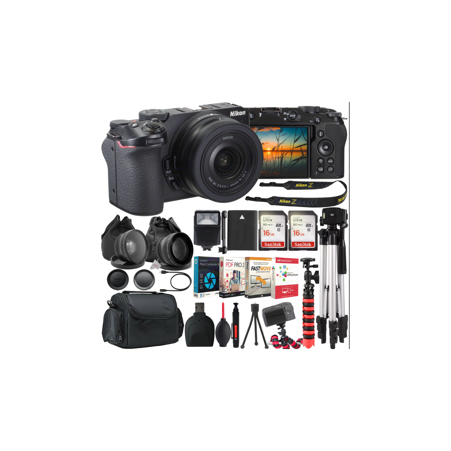Nikon Z30 Mirrorless Camera with DX 16-50mm Lens All You Need Accessory Bundle