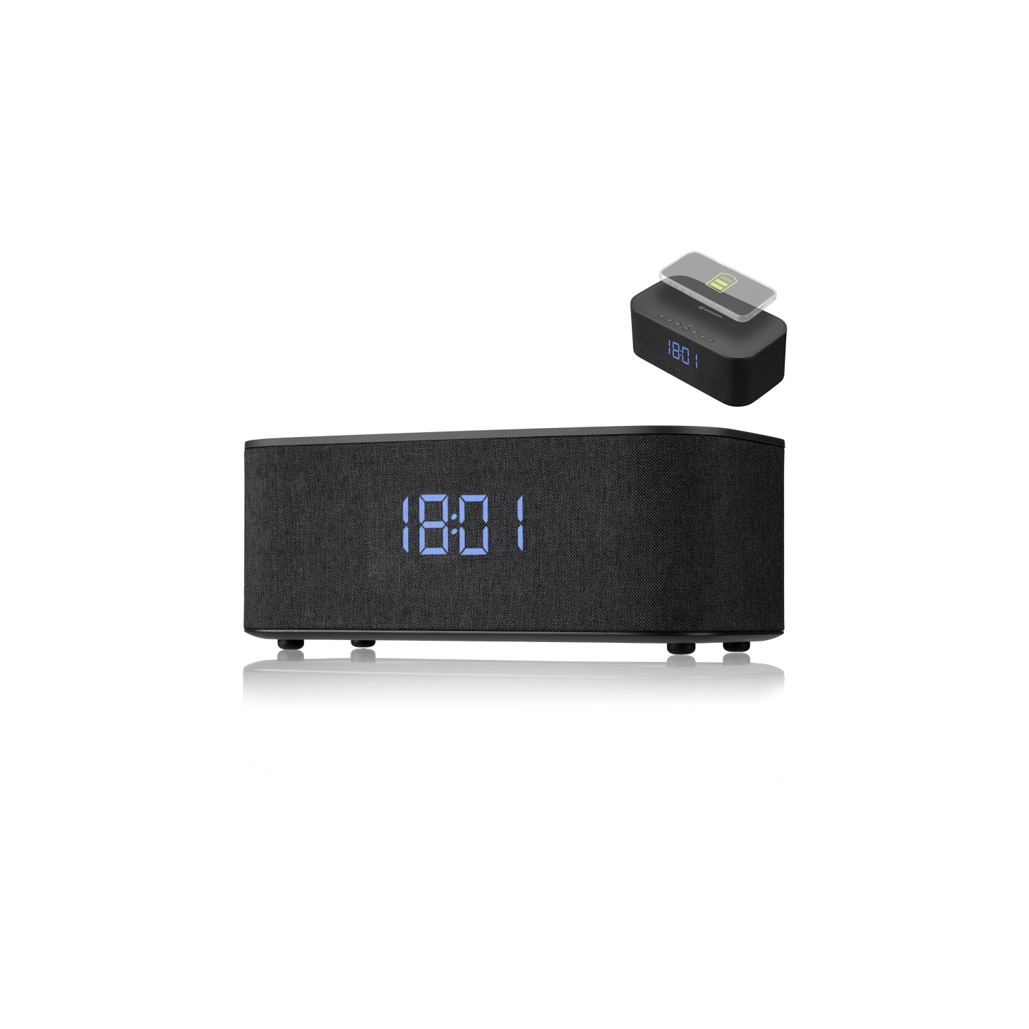 BRESSER Bluetooth speaker with alarm clock and wireless charging function