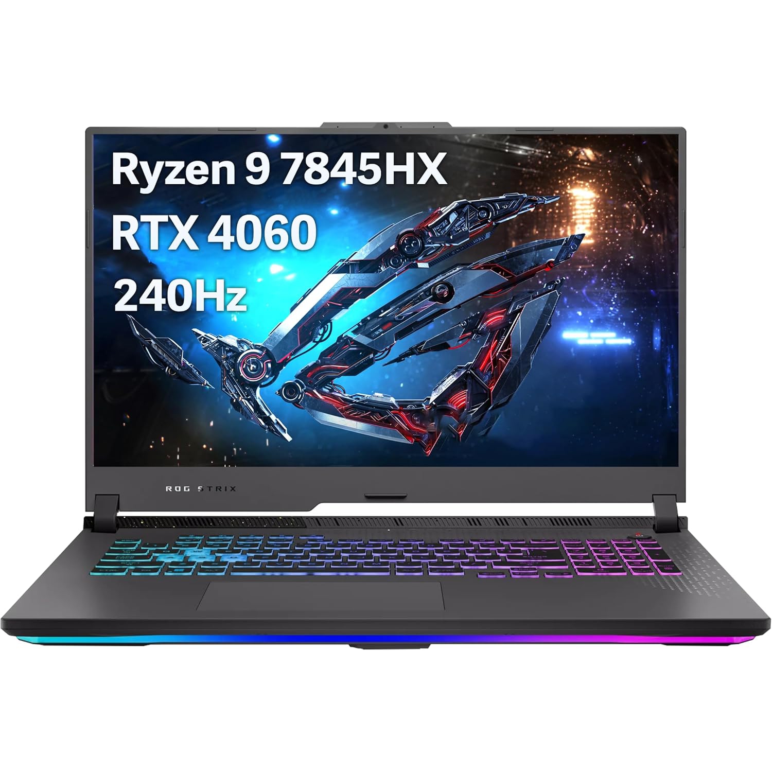 Open Box - ASUS ROG Strix G17 17.3" QHD 240Hz Gaming Laptop, AMD Ryzen 9-7845HX, 2TB PCIe SSD, 32GB DDR5, GeForce RTX 4060, Backlit Keyboard, HD Webcam, Wi-Fi 6E, Win 11 Home, Gray