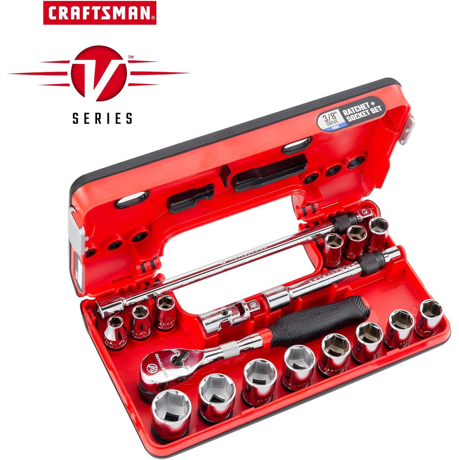 CRAFTSMAN – Ensemble d'outils 3/8 Drive 6 PT MM, 18 pièces