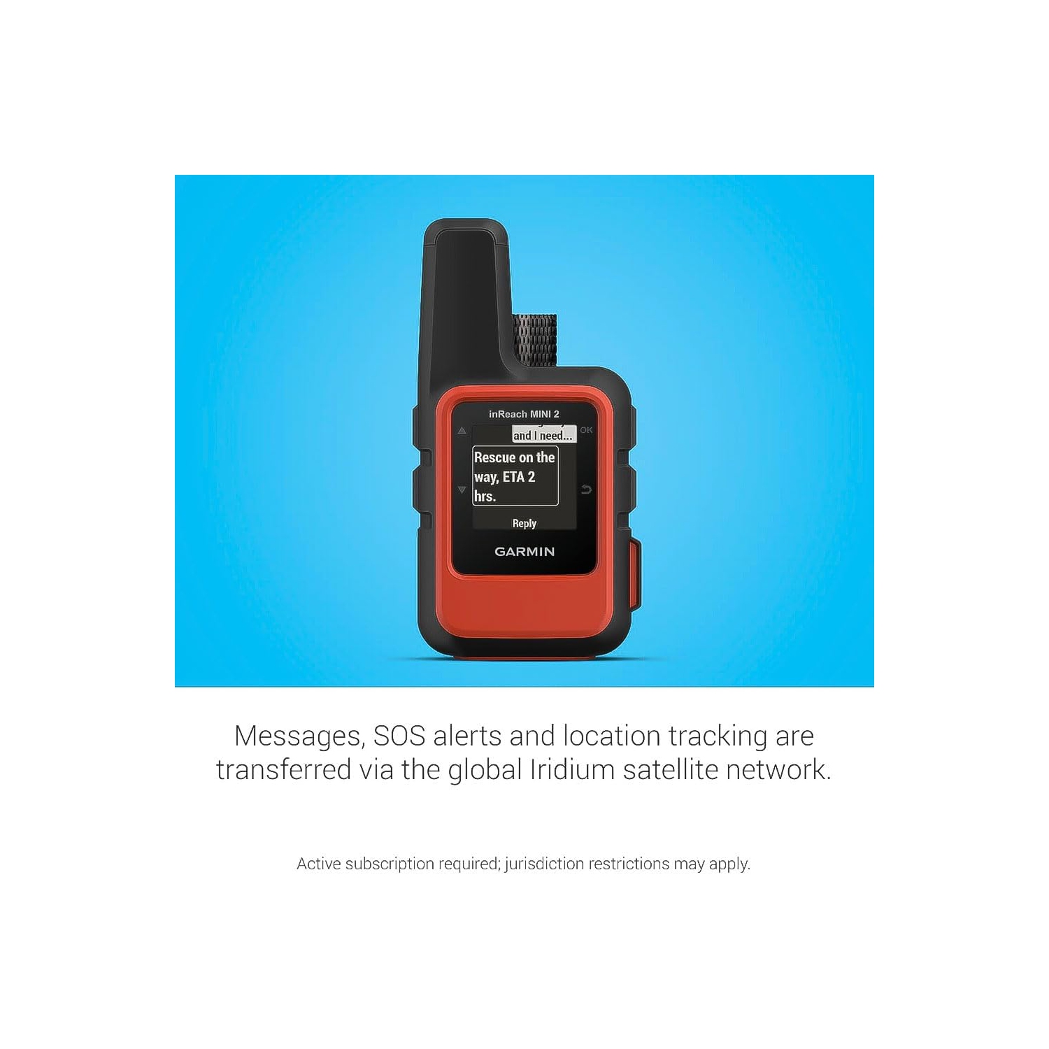 Garmin inReach Mini 2, Lightweight and Compact Satellite Communicator, Hiking Handheld, Orange