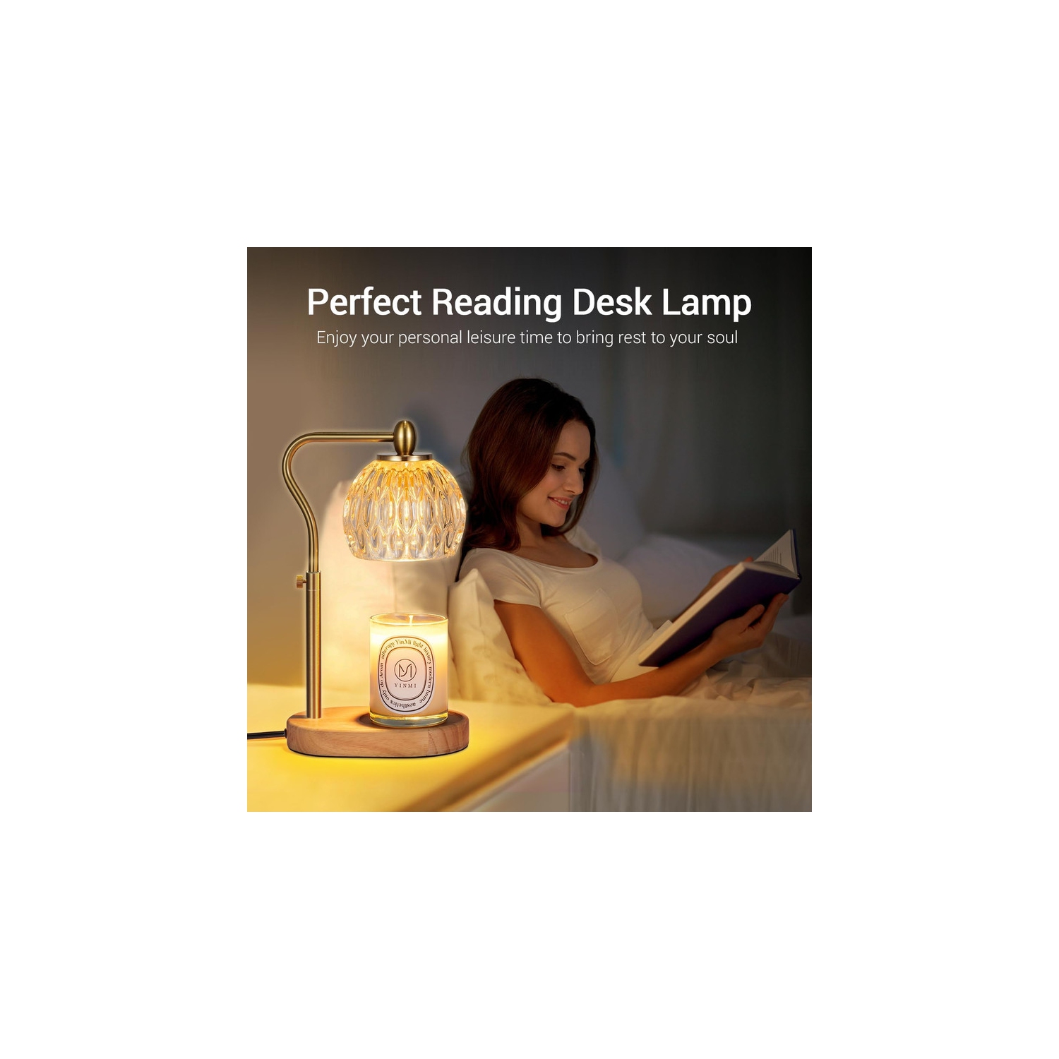 Candle Warmer, Candle Warmer Lamp with Timer & Dimmer Candle Warmer Height Adjustable for All Size Scented Candles, Candle Warmer with 2 * 50W Bulbs