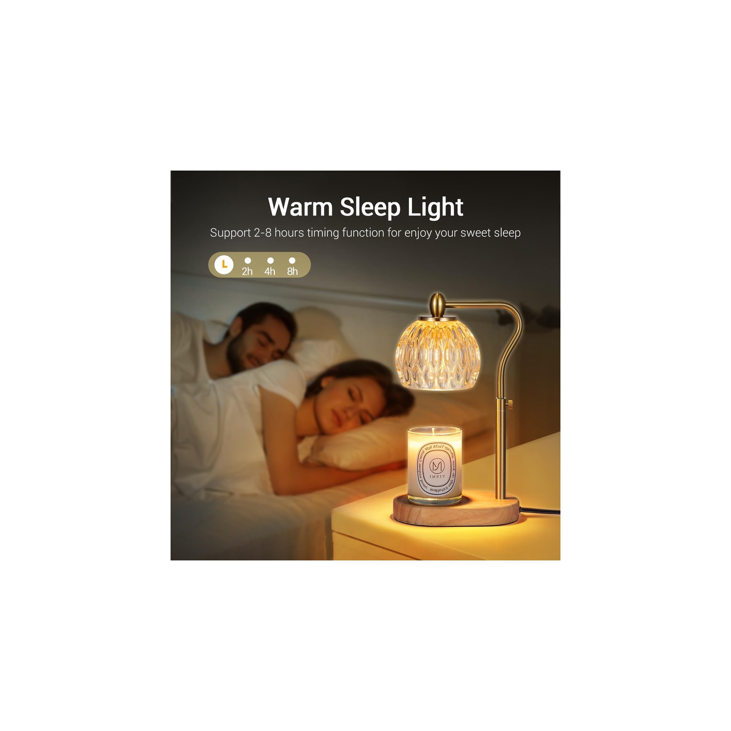 Candle Warmer, Candle Warmer Lamp with Timer & Dimmer Candle Warmer Height Adjustable for All Size Scented Candles, Candle Warmer with 2 * 50W Bulbs