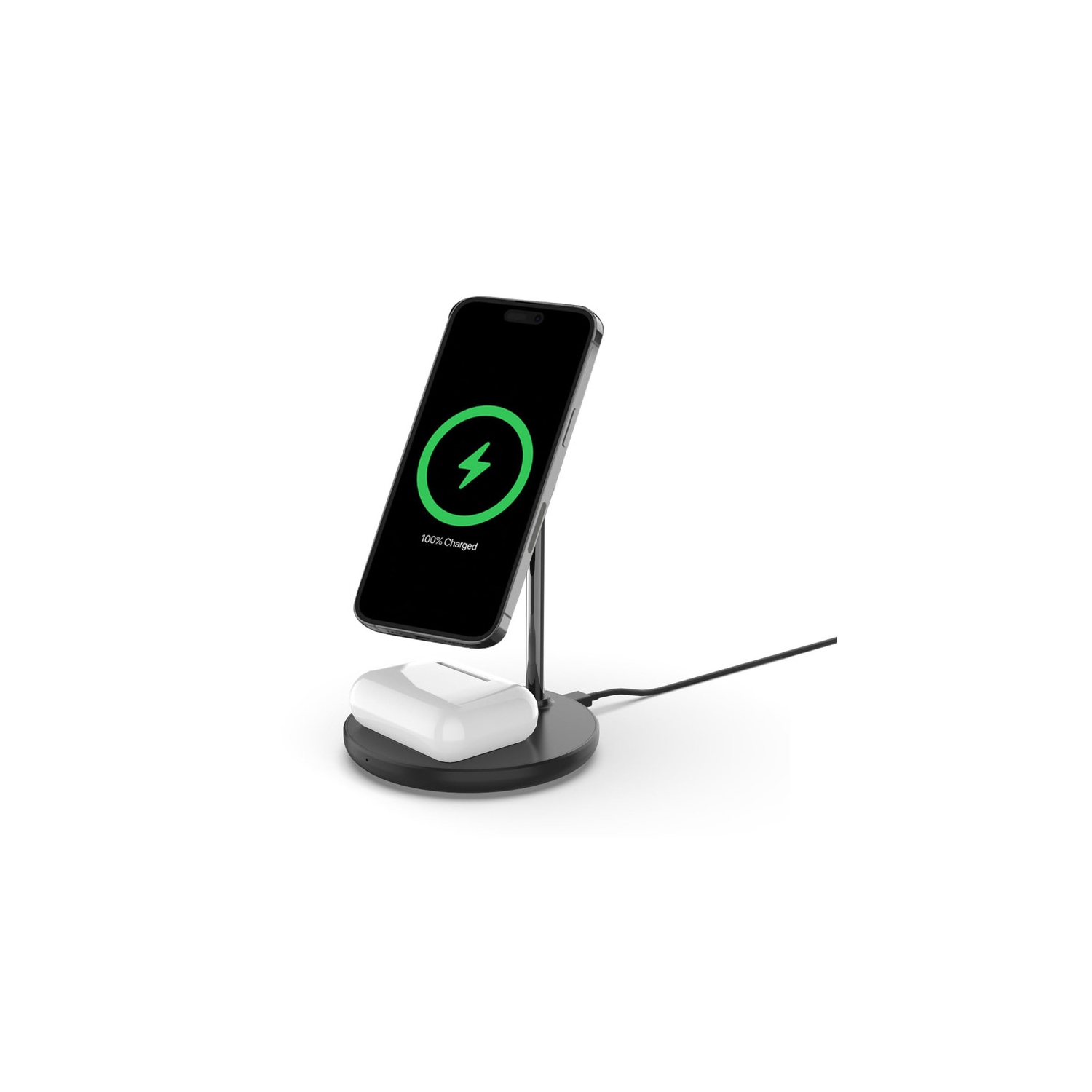 2 in 1 Magnetic Wireless Charging Stand [with Charger] Compatible with iPhone 15/14/13/12 Series/Air pods 2/3/Pro