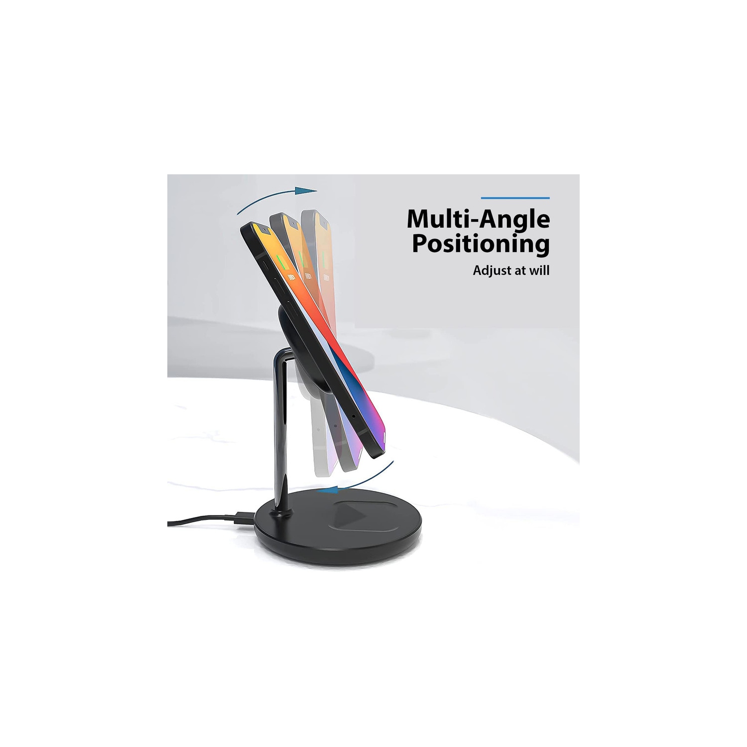 2 in 1 Magnetic Wireless Charging Stand [with Charger] Compatible with iPhone 15/14/13/12 Series/Air pods 2/3/Pro