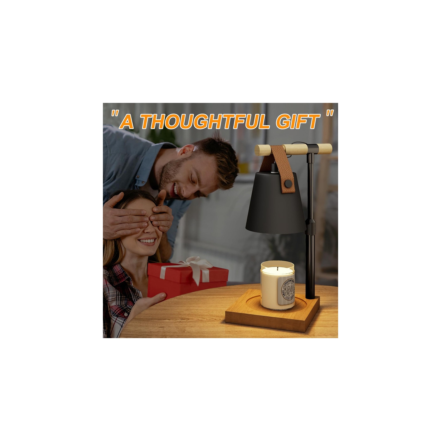 Réchauffeur de bougie, lampe chauffe-bougie à hauteur réglable avec minuterie et gradateur, chauffe-chandelle avec 2 ampoules pour toutes les bougies