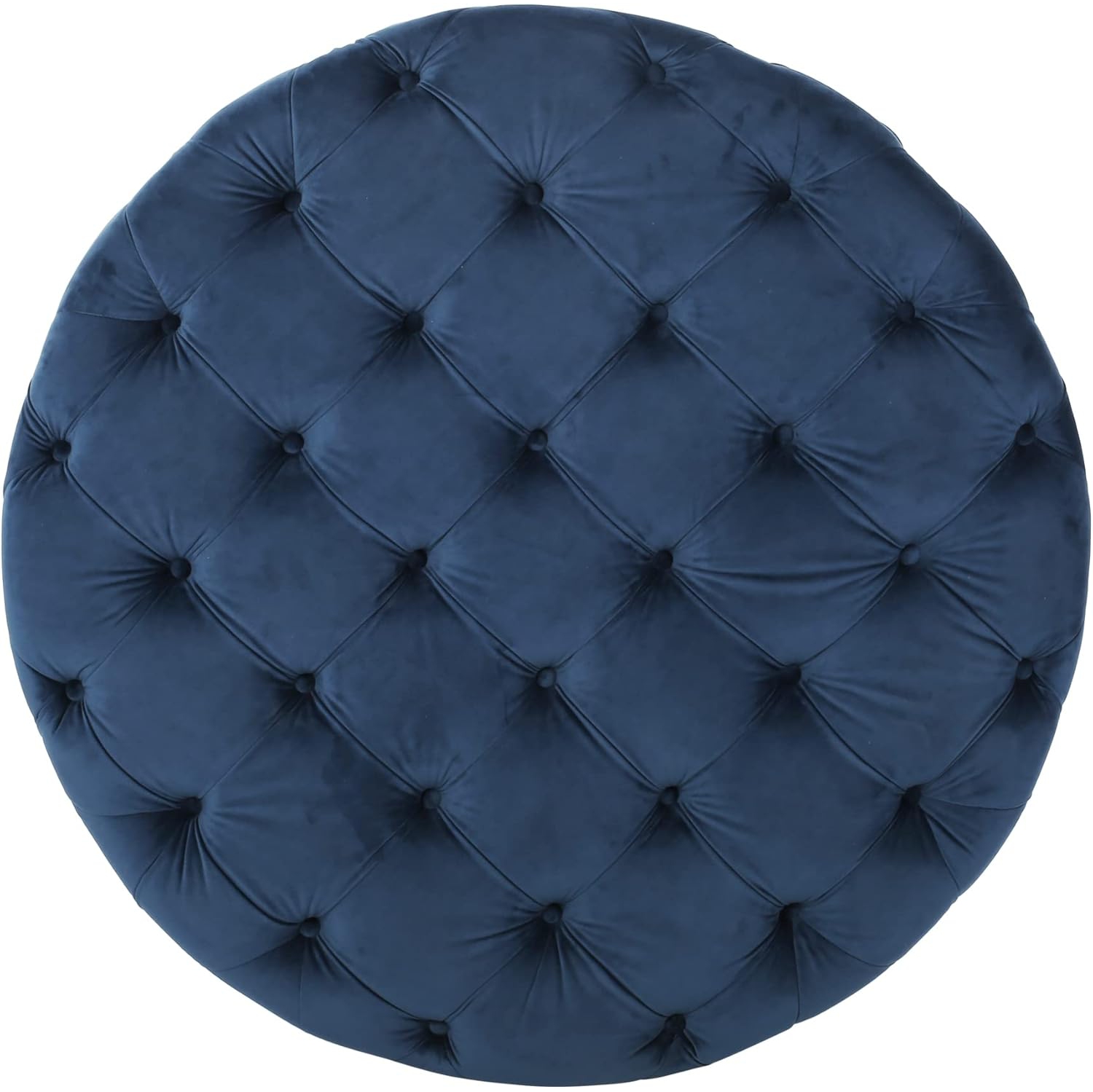 Grand pouf rond moderne rembourré de 40&nbsp;po Vevet avec repose-pieds capitonné, siège supplémentaire confortable avec cadre en bois pour le salon,