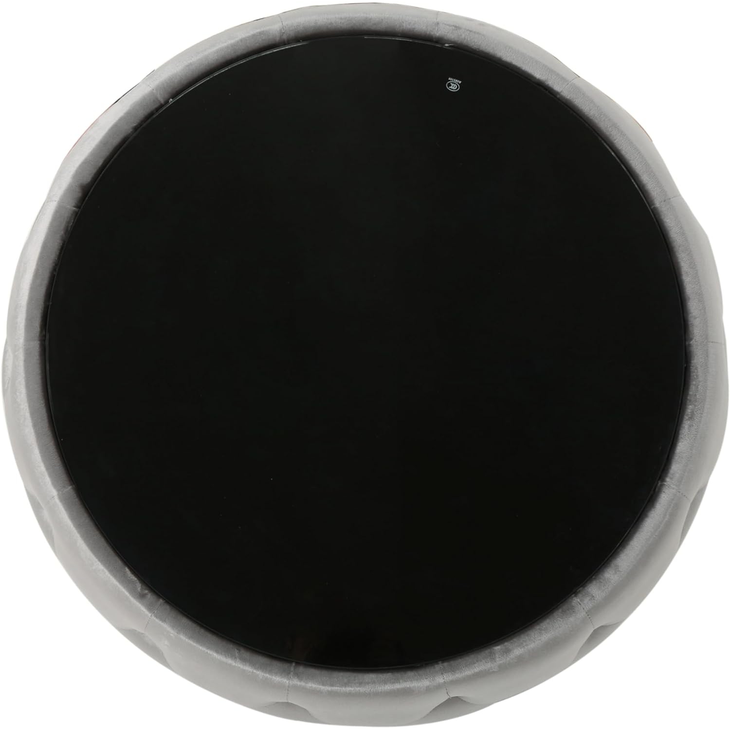 Pouf/table basse ronde en velours de 30&nbsp;po, table basse capitonnée à surface en verre trempé Table basse moderne en velours capitonné pour