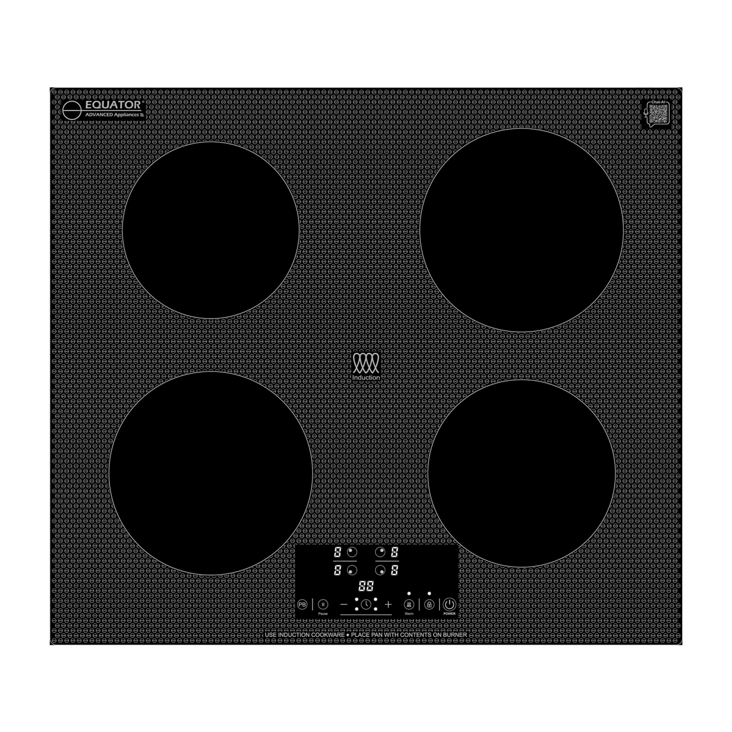 Equator 24" Built-In 4 Burner Induction Cooktop POWER BOOST Keep Warm 240V/7400W (BIC 244 CC ED)