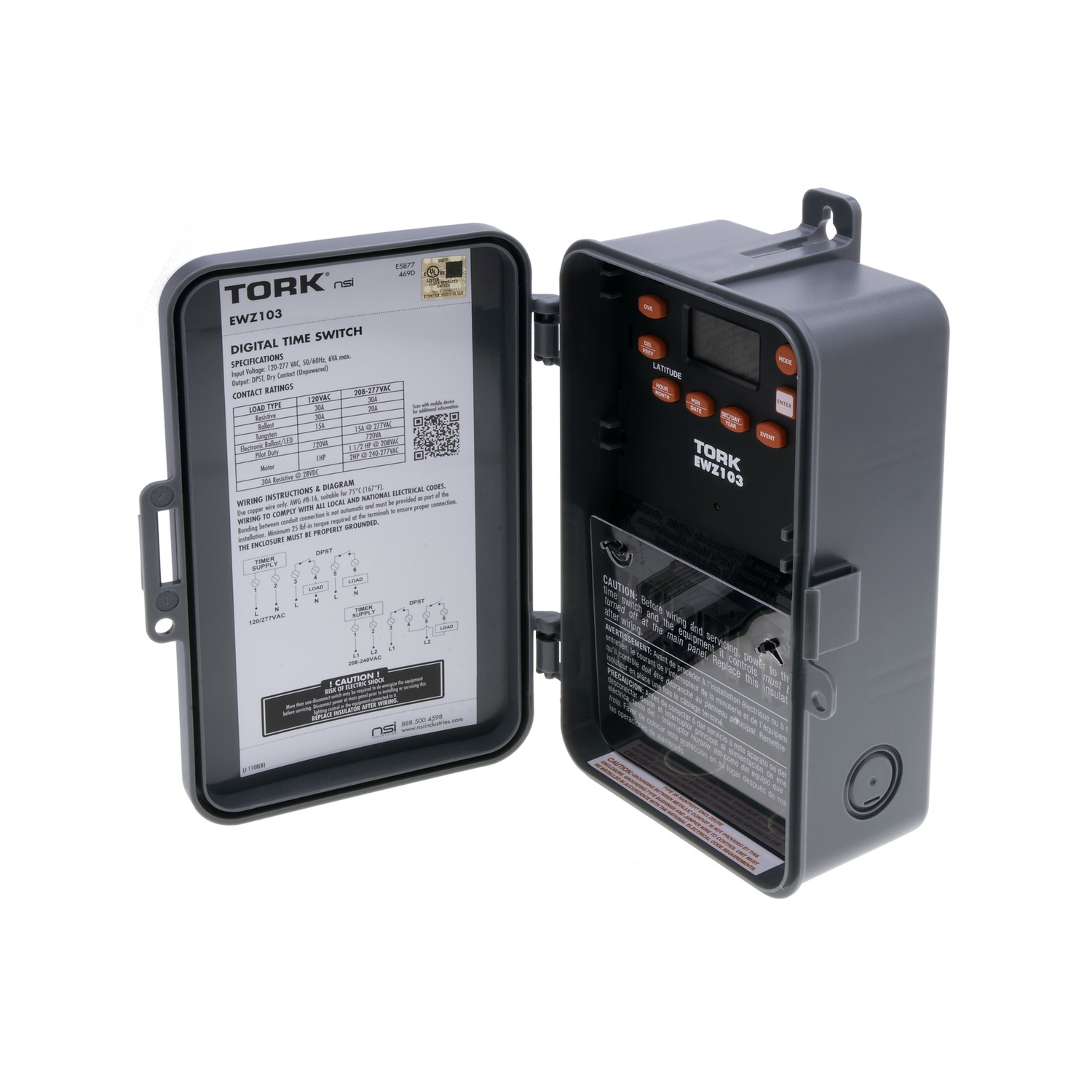 Interrupteur de minuterie numérique astronomique de 7 jours à commande multifonction TORK EWZ103 de NSI