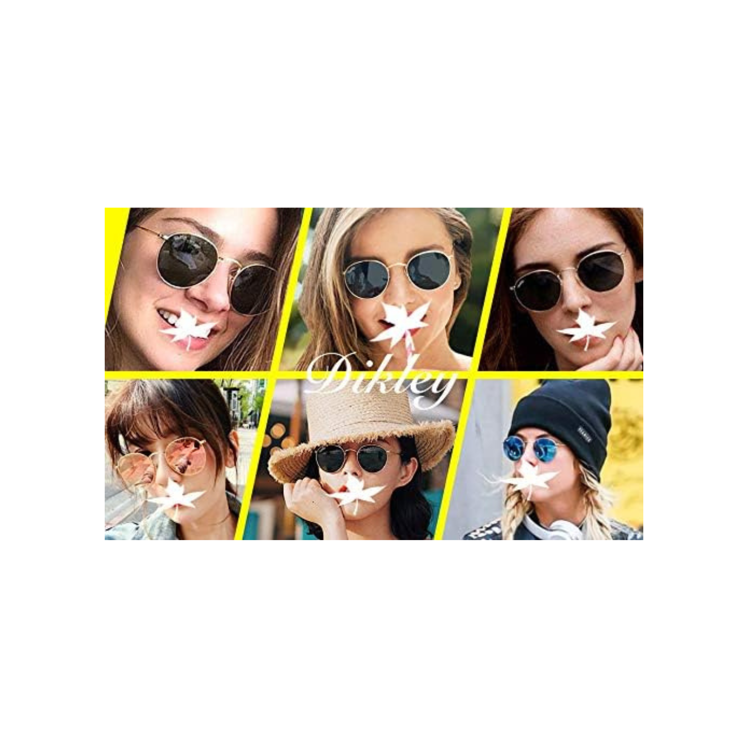 DIKLEY Classic Crystal Glass Lens Retro Square/Round/Pilot Metal Frame Sunglasses for Men Women,100% UV400 Protection