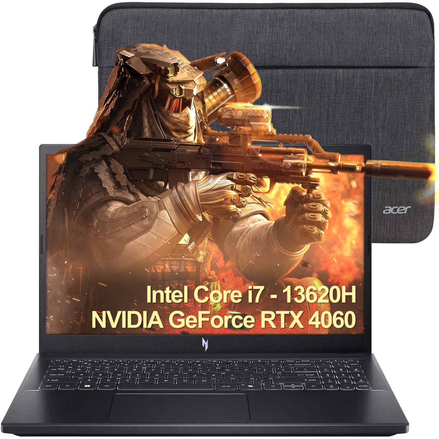 Acer Nitro V 15.6" FHD IPS 144Hz Gaming Laptop -13th Gen Intel Core i7 - 13620H- NVIDIA GeForce RTX 4060 - 16GB DDR5 RAM- 512GB SSD - Obsidian Black - DTS X:Ultra Audio -Backlit KB