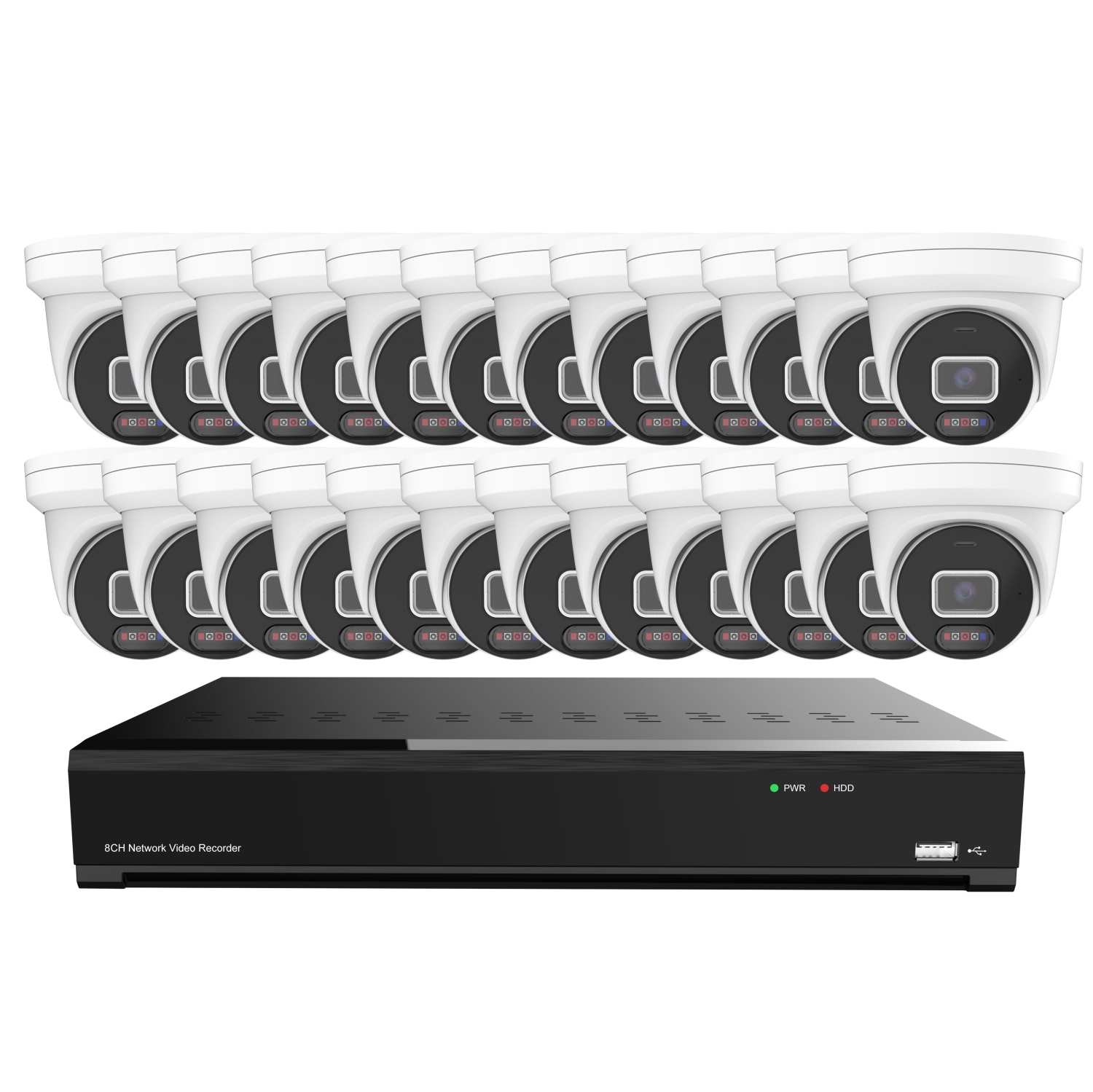 CTVISION 5MP Wired Two Way Audio Security Camera System, 24 Camera Surveillance Kit Outdoor DIY 10TB HDD Included for Home Business Security Camera