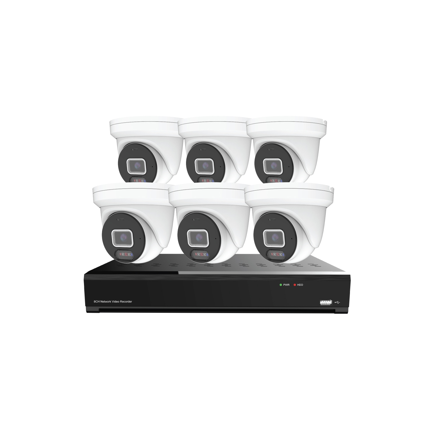 CTVISION 5MP Wired Two Way Audio Security Camera System, 6 Camera Surveillance Kit Outdoor DIY 2TB HDD Included for Home Business Security Camera