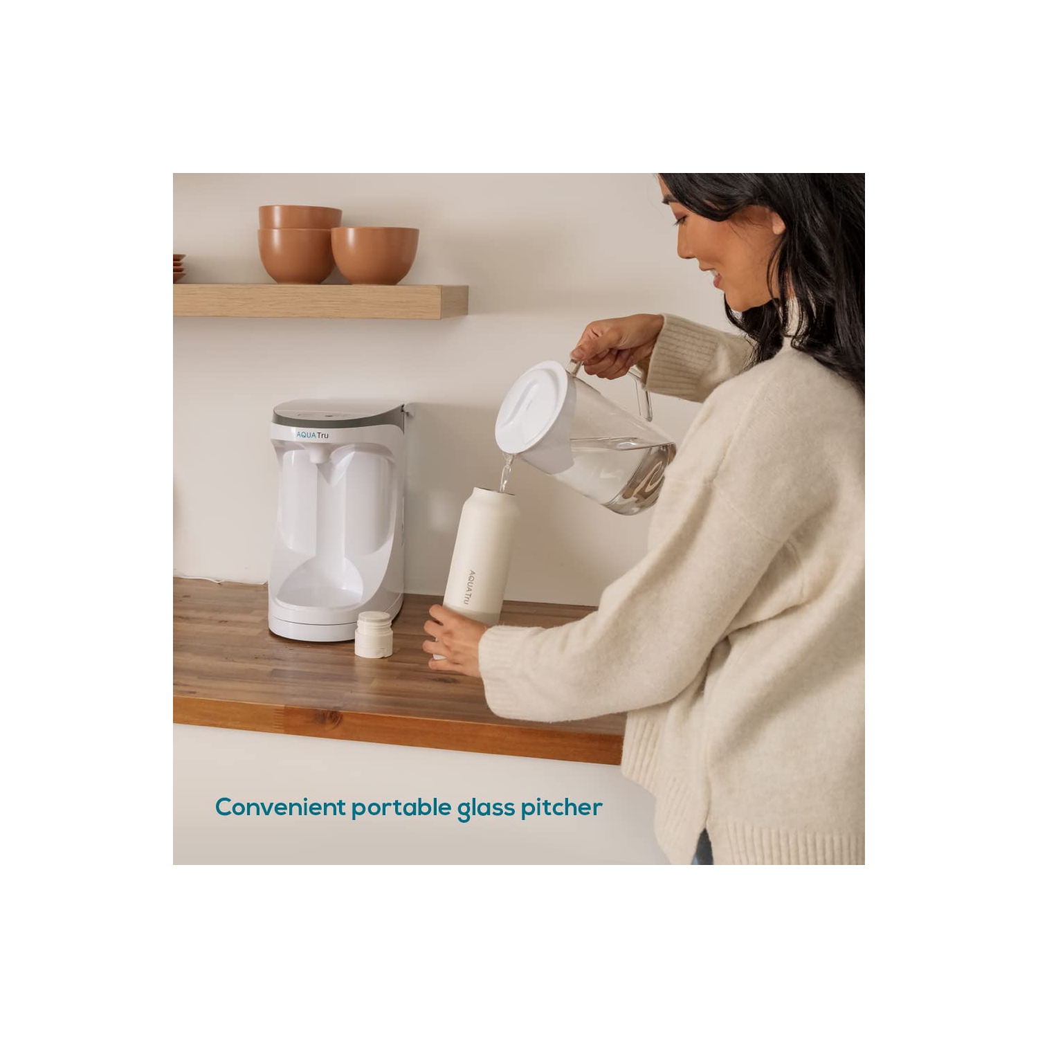 AquaTru Carafe Alkaline Mineral Boost | Countertop Water Purifier for PFAS & Other Contaminants Exclusive 4-Stage Ultra Reverse Osmosis Technology