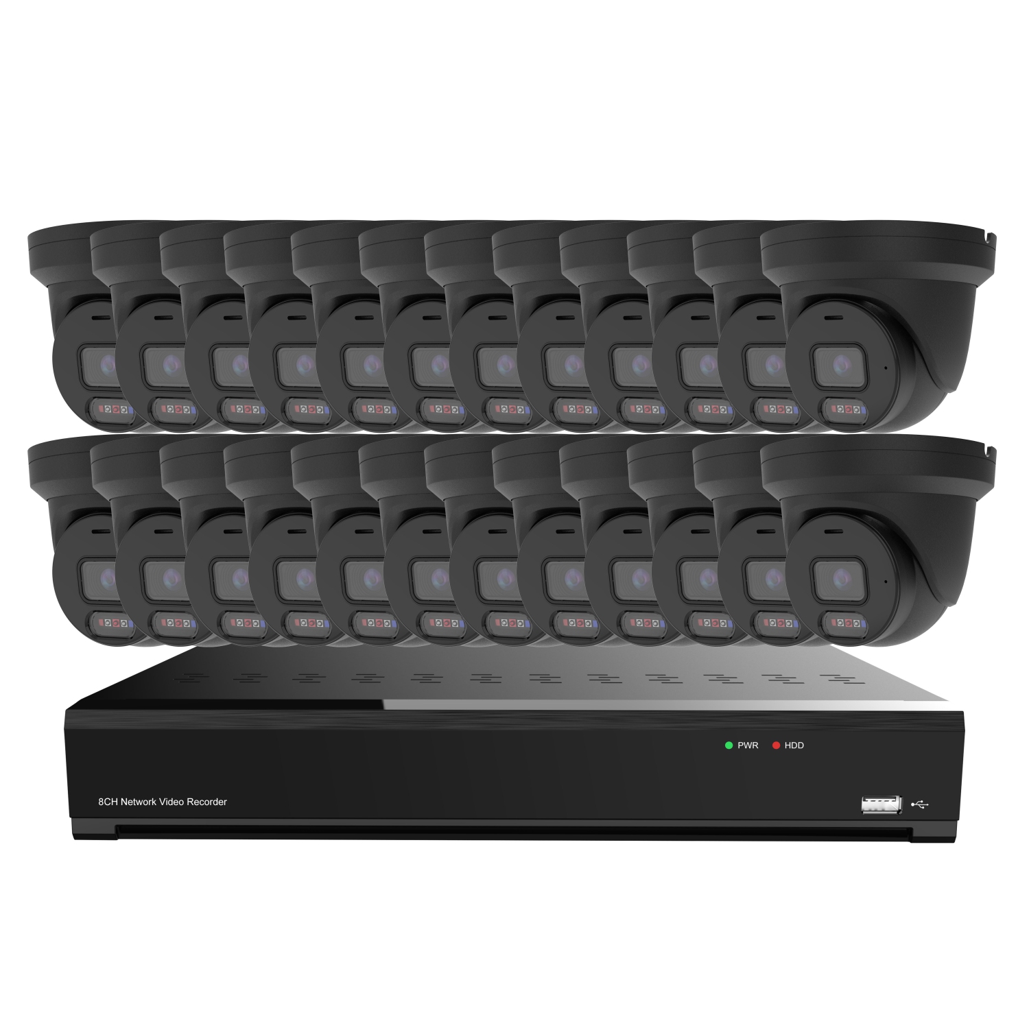 CTVISION 5MP Wired Two Way Audio Security Camera System, 24 Camera Surveillance Kit Outdoor DIY 4TB HDD Included for Home Business Security Camera