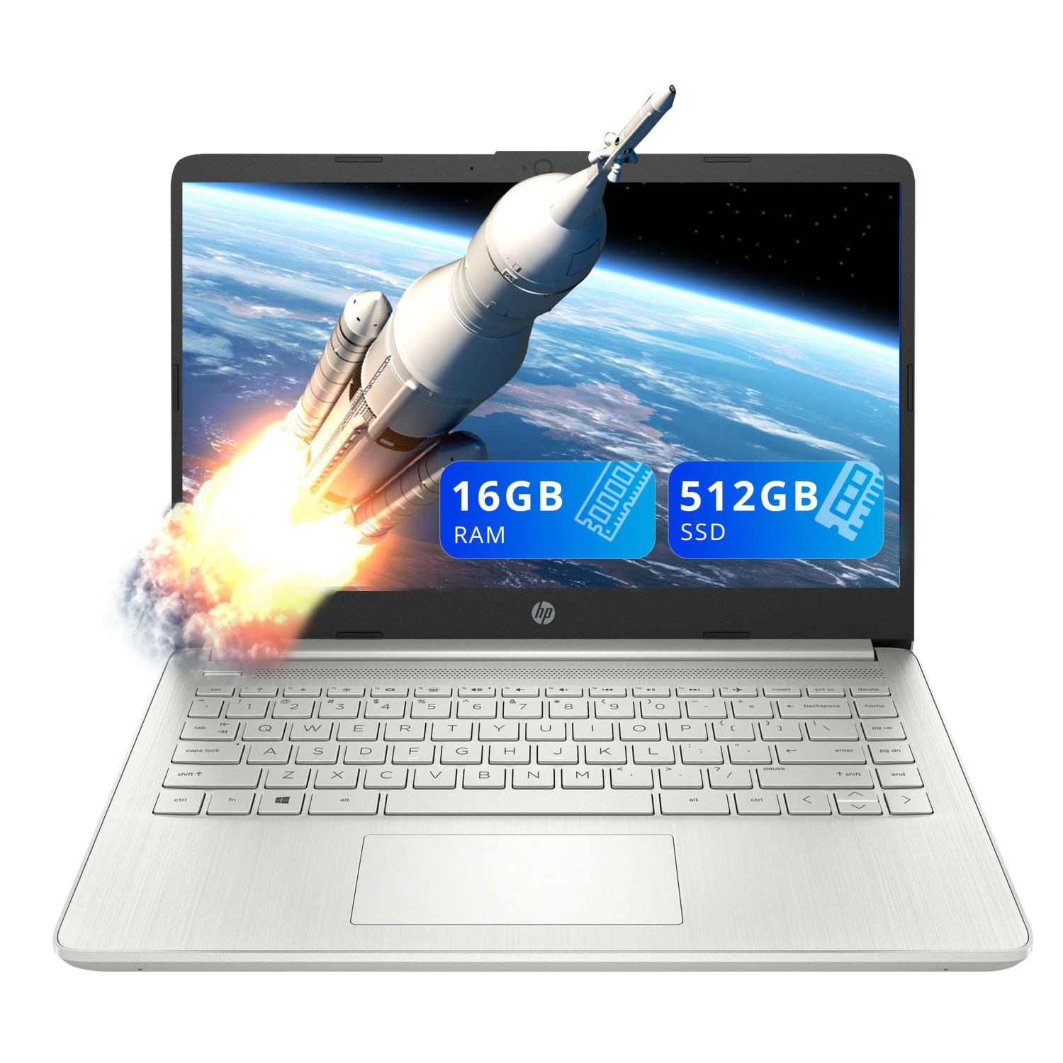 Open Box - HP Stream 14" HD BrightView Laptop, Intel Pentium Silver N5030, 512GB SSD, 16GB RAM, Intel UHD Graphics, HP Fast Charge, Windows 11, Silver