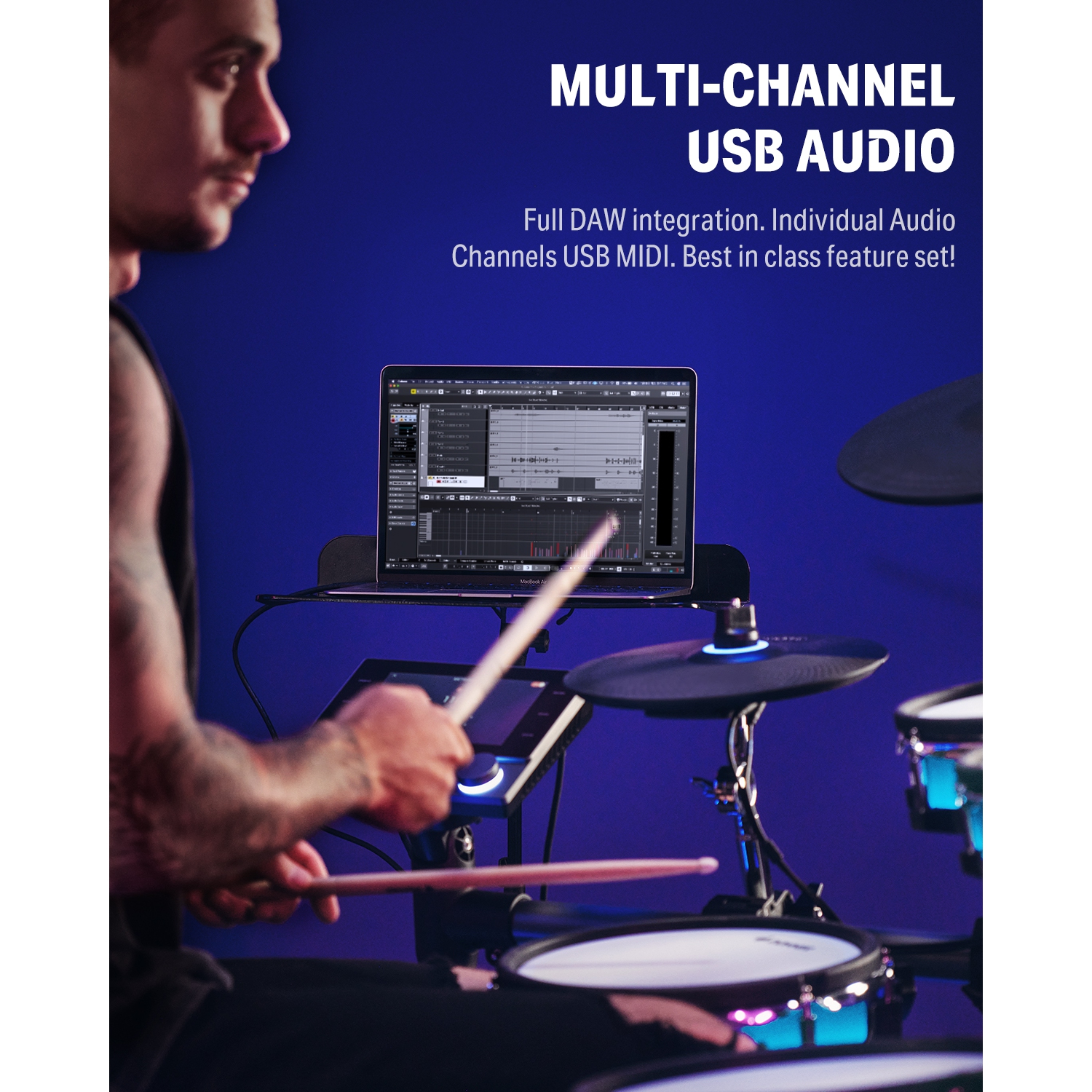 Donner BackBeat Electronic Drum Set 8-Pcs with 1100+ Sounds