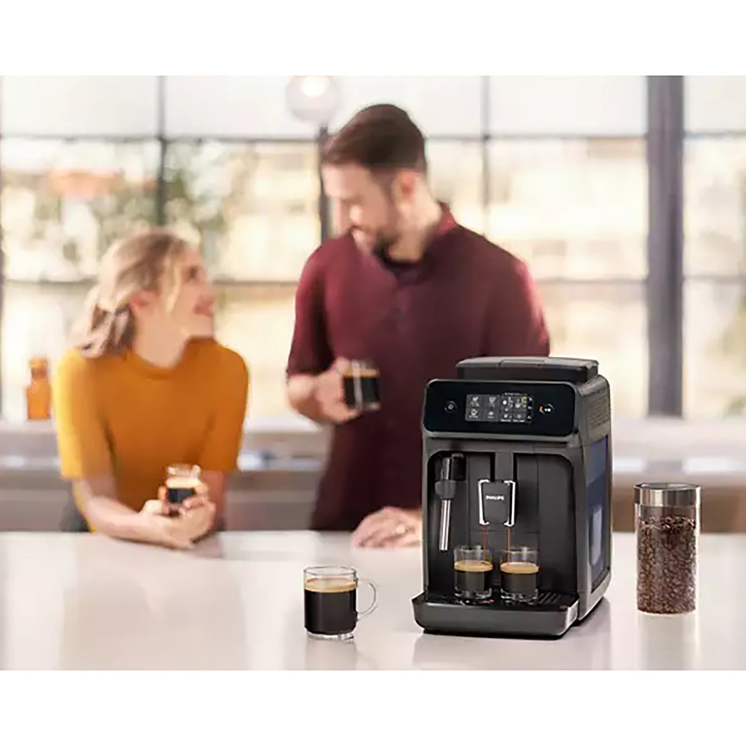 Philips – Machine à espresso automatique série 1200, choix de 2 boissons, moulin en céramique
