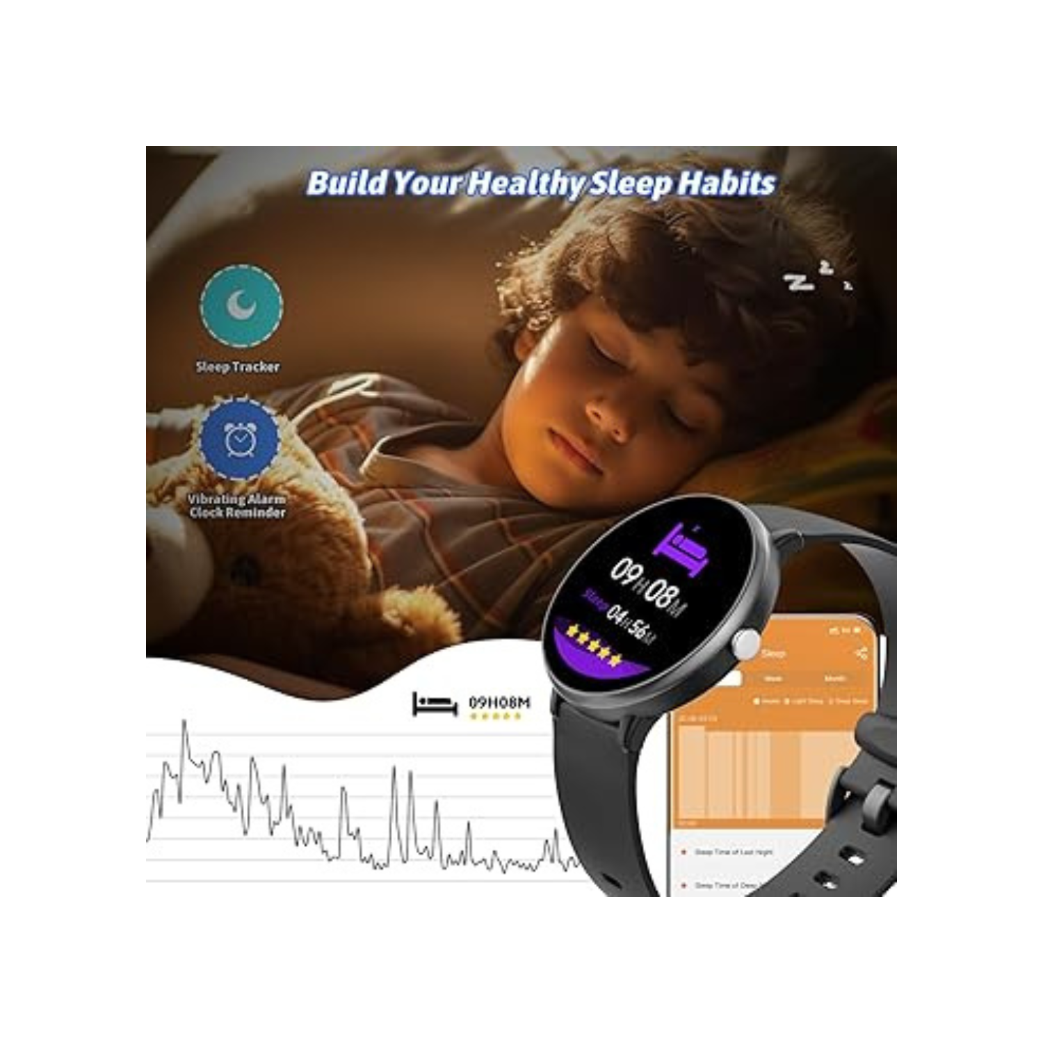 Smart Watch for Kids Boy Girl, Kids Watch Waterproof with 19 Sport Modes, Pedometer, Sleep Monitor, Kids Watch for Girls Boys 6-16 Birthday Gifts Toy