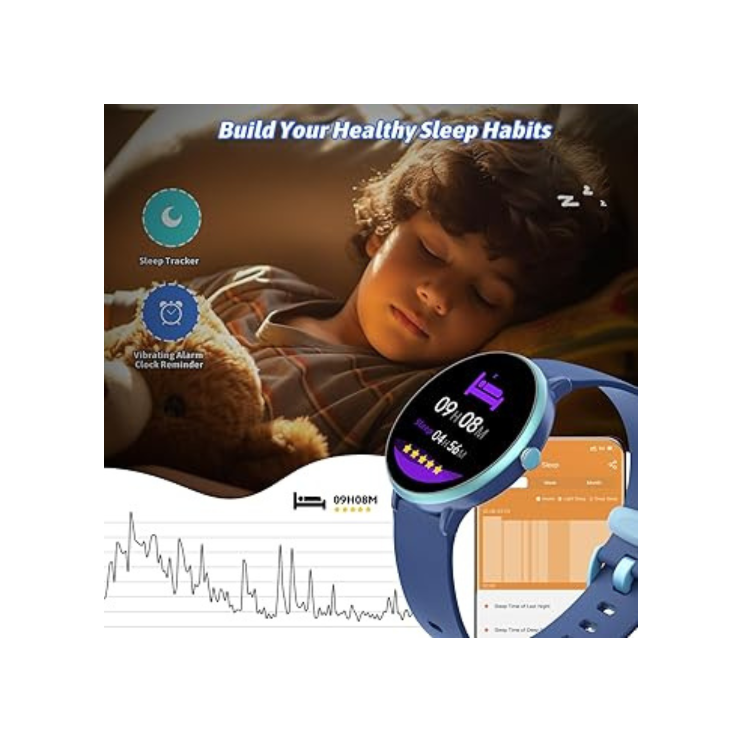 Mehiaz Smart Watch for Kids Boy Girl, Kids Watch Waterproof with 19 Sport Modes, Pedometer, Sleep Monitor, Kids Watch for Girls Boys 6-16 Birthday