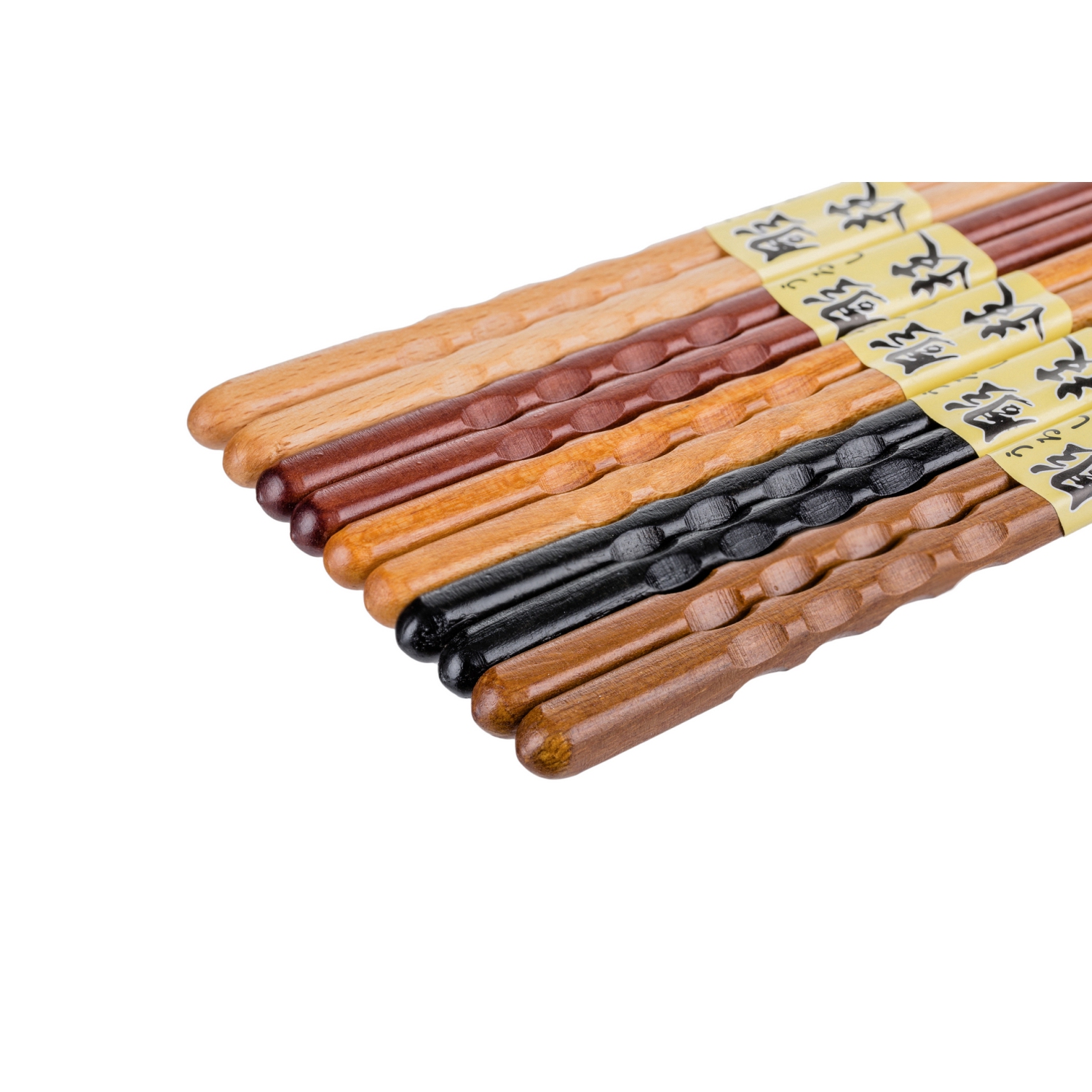 Heim Concept 5 Pair Organic Fancy Hardwood Japanese Reusable Wood Chopsticks