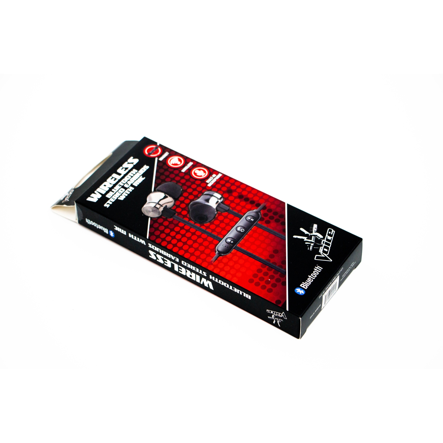 La voix&nbsp;: Écouteurs bouton stéréo sans fil Bluetooth avec microphone - Noir [Électronique]