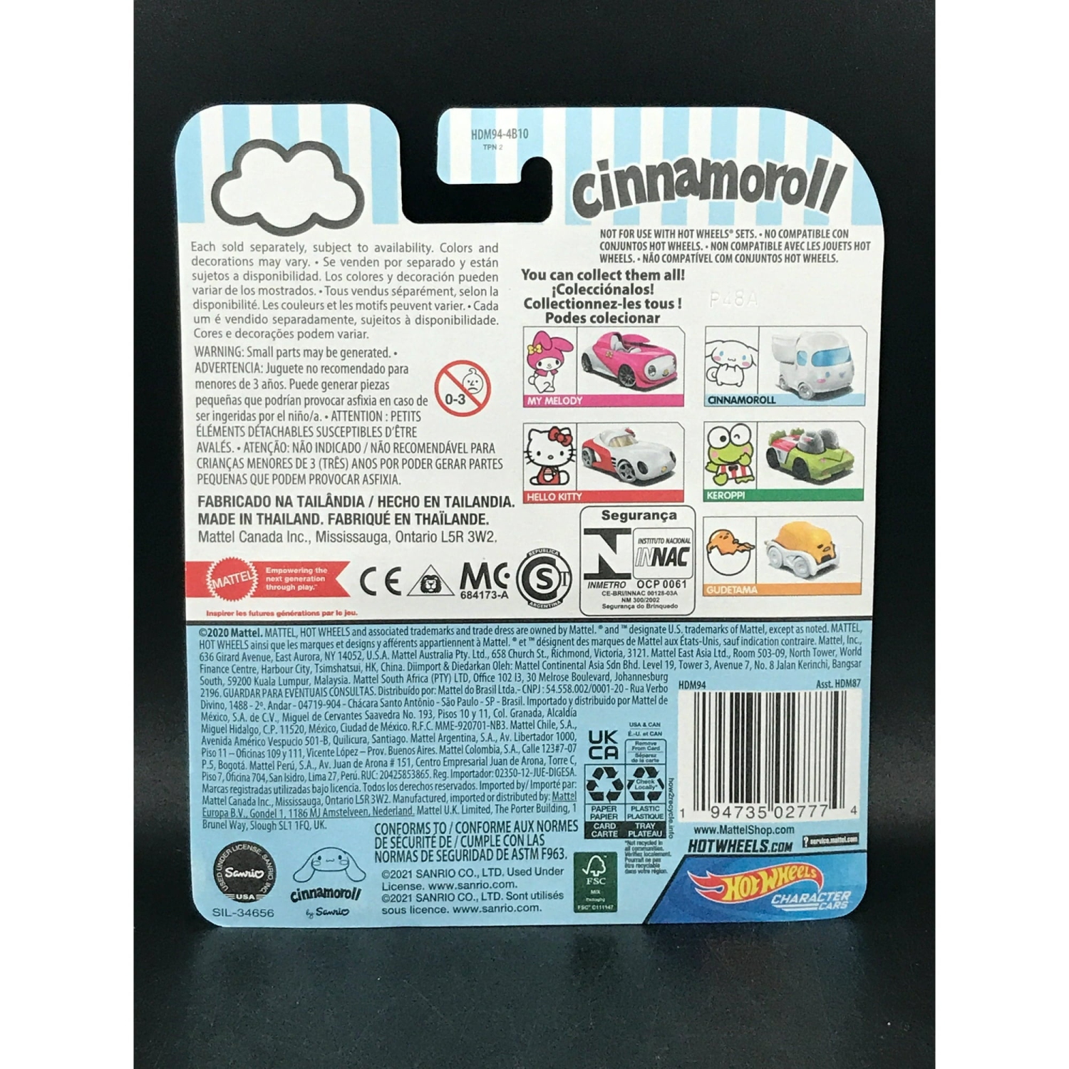 Hot Wheels Character Cars: Hello Kitty - Cinnamoroll