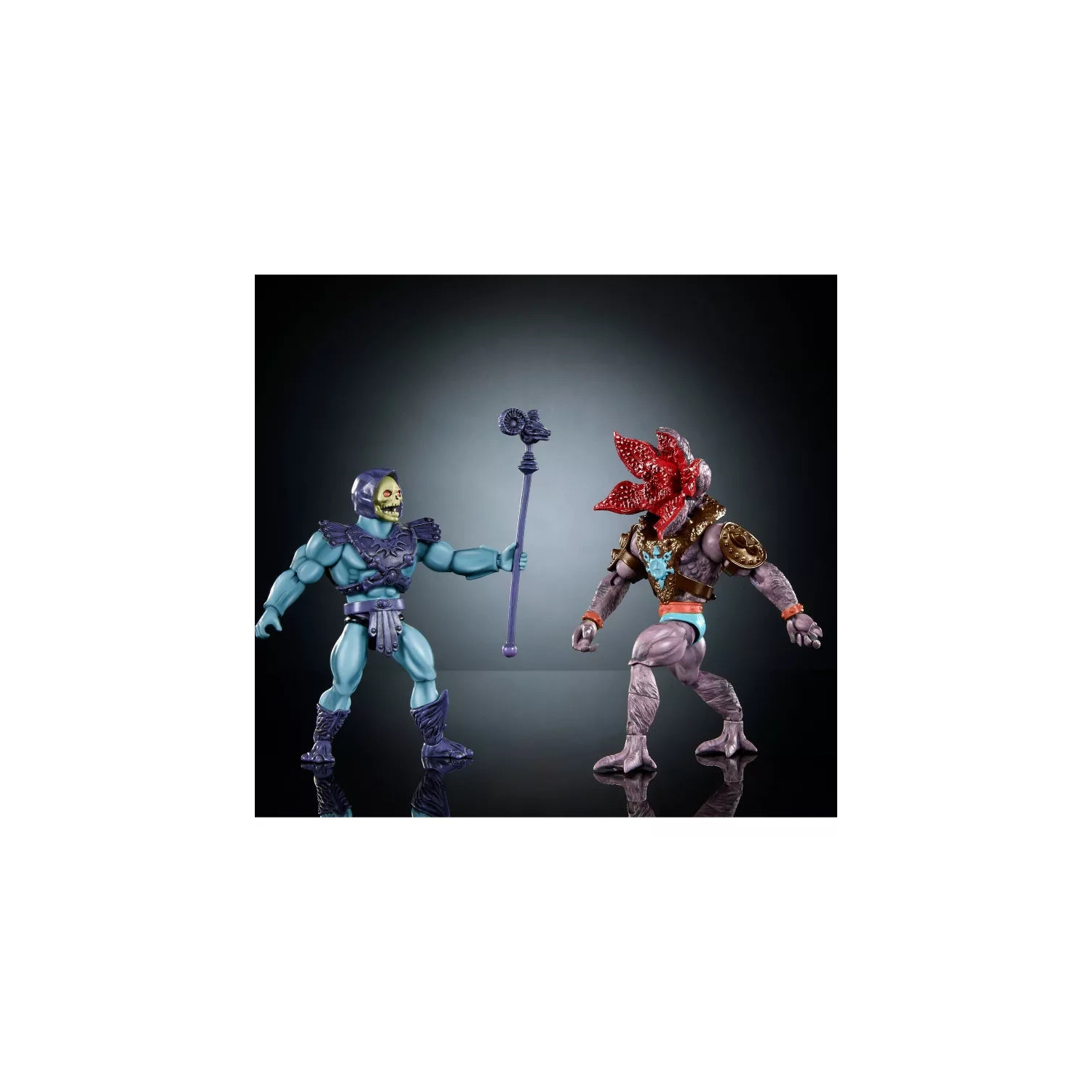 Masters of the Universe Origins X Stranger Things: Ensemble de figurines d'action de Skeletor et Demogorgon