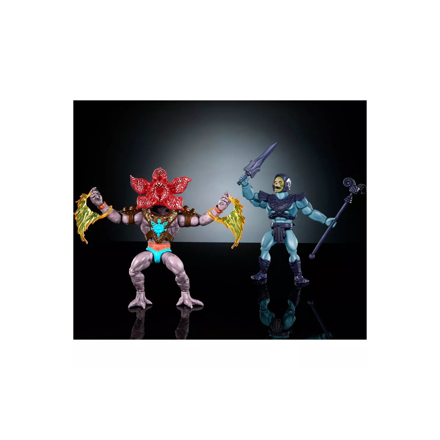 Masters of the Universe Origins X Stranger Things: Ensemble de figurines d'action de Skeletor et Demogorgon