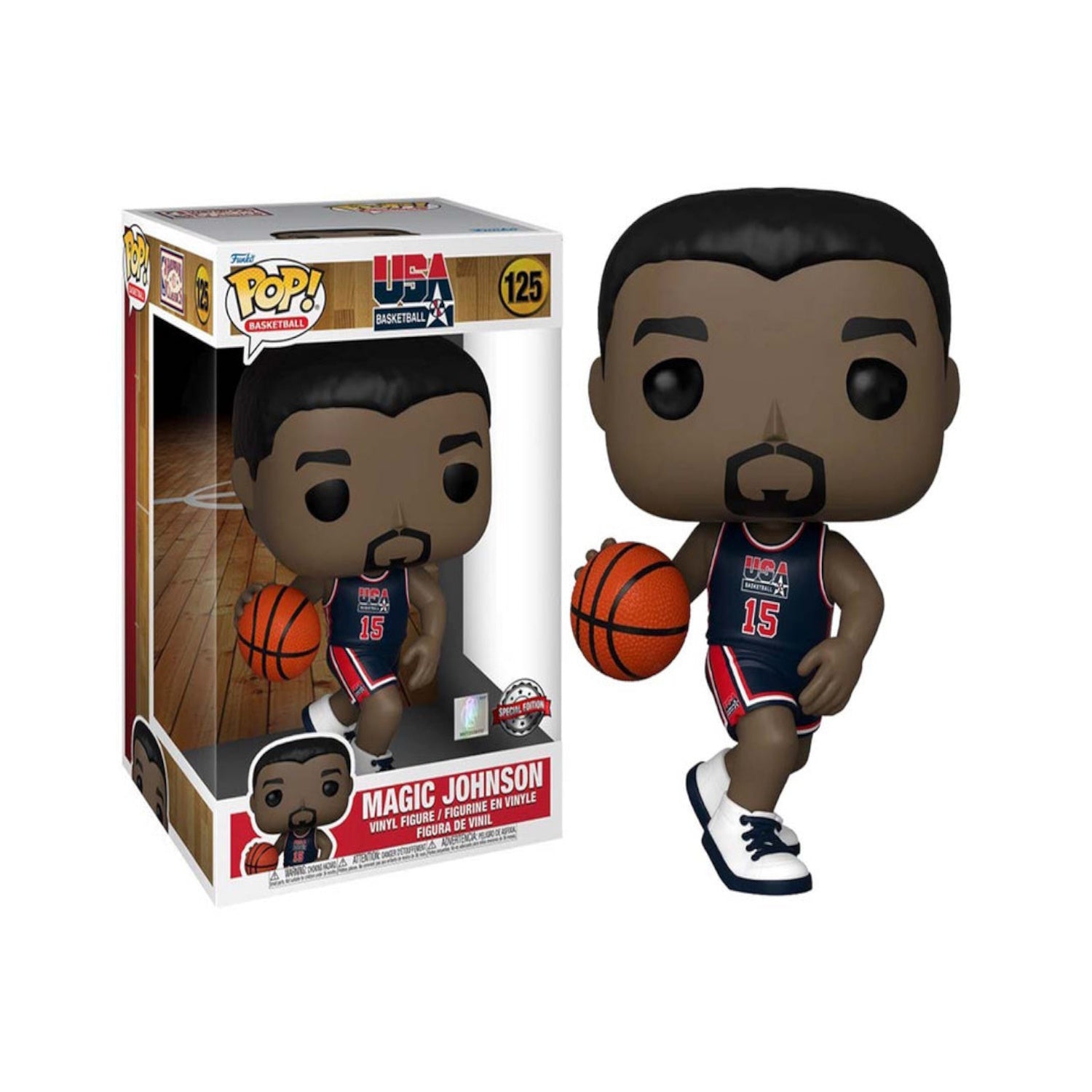 Funko Pop! Basketball: Jumbo NBA Magic Johnson - 1992 Team USA Navy #125