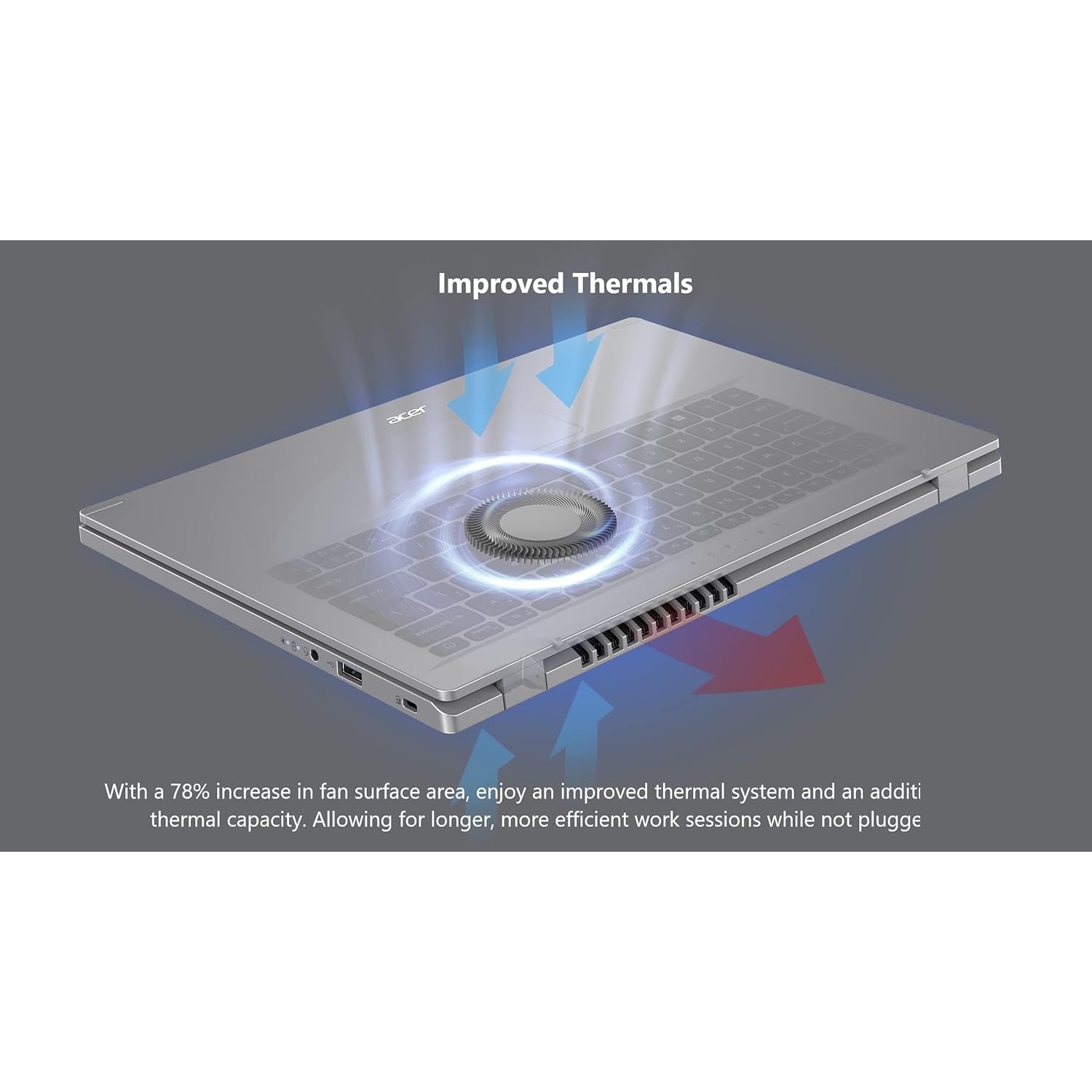 Aspire d'Acer de 3 15&nbsp;po, Ryzen 6 5 7520U 8&nbsp;Go d'AMD, carte graphique Radeon d'512&nbsp;Go, Windows 11 argenté