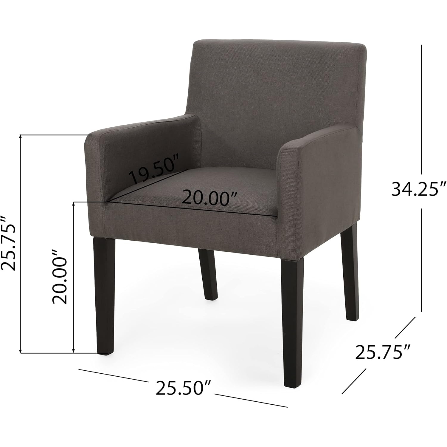 Fauteuil, gris foncé + espresso