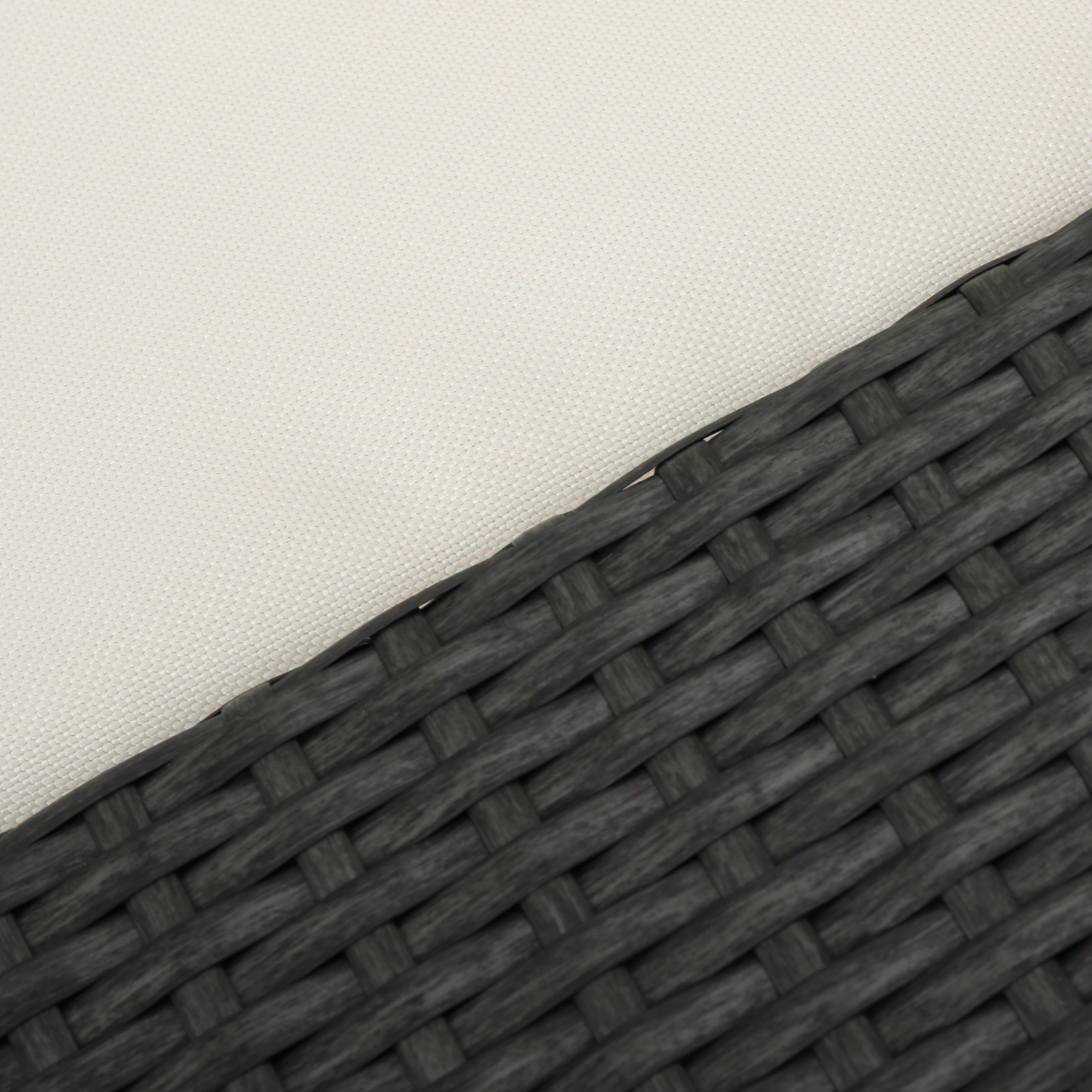 Canapé modulaire d'extérieur sans accoudoirs en osier, gris, ensemble G et D