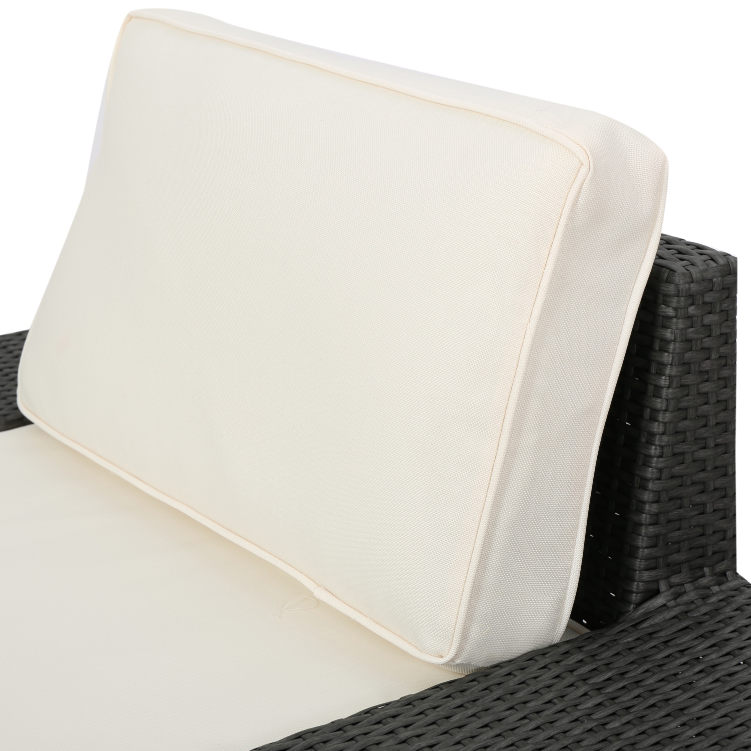 Canapé modulaire d'extérieur sans accoudoirs en osier, gris, ensemble G et D