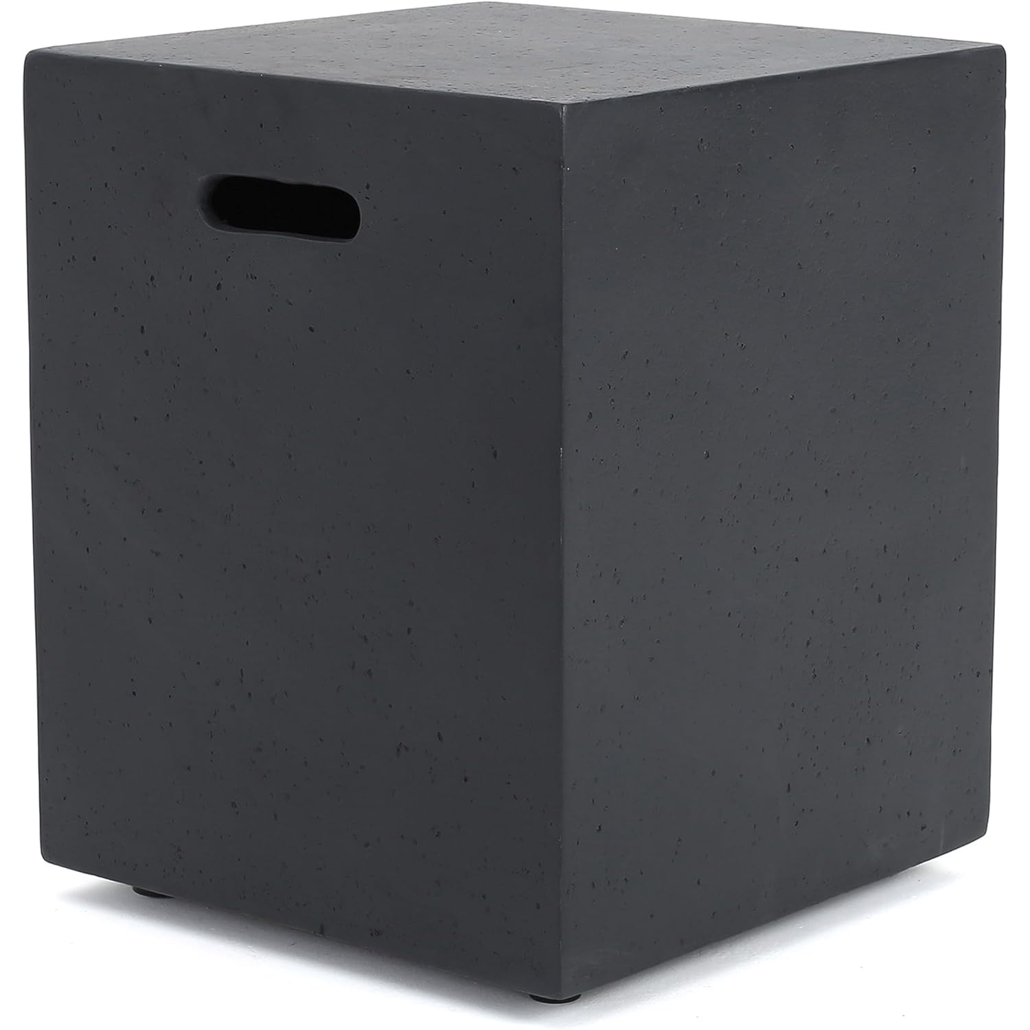 Propane Tank Cover Table for Fire Pits, 20 LB Concrete Propane Tank Holder with Side Handles, Outdoor Tank Storage Side Table for Patio, Gas Griddle,