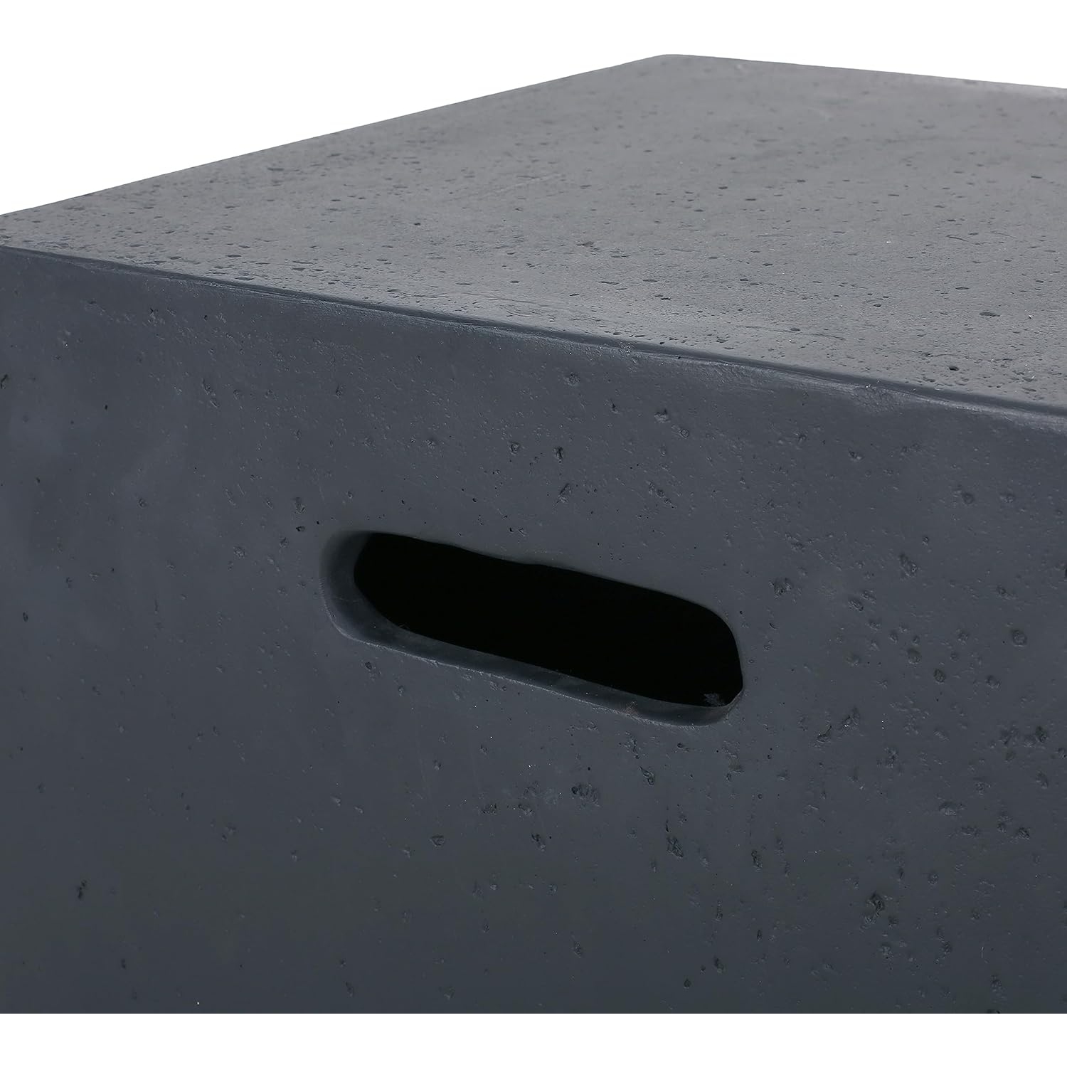 Propane Tank Cover Table for Fire Pits, 20 LB Concrete Propane Tank Holder with Side Handles, Outdoor Tank Storage Side Table for Patio, Gas Griddle,