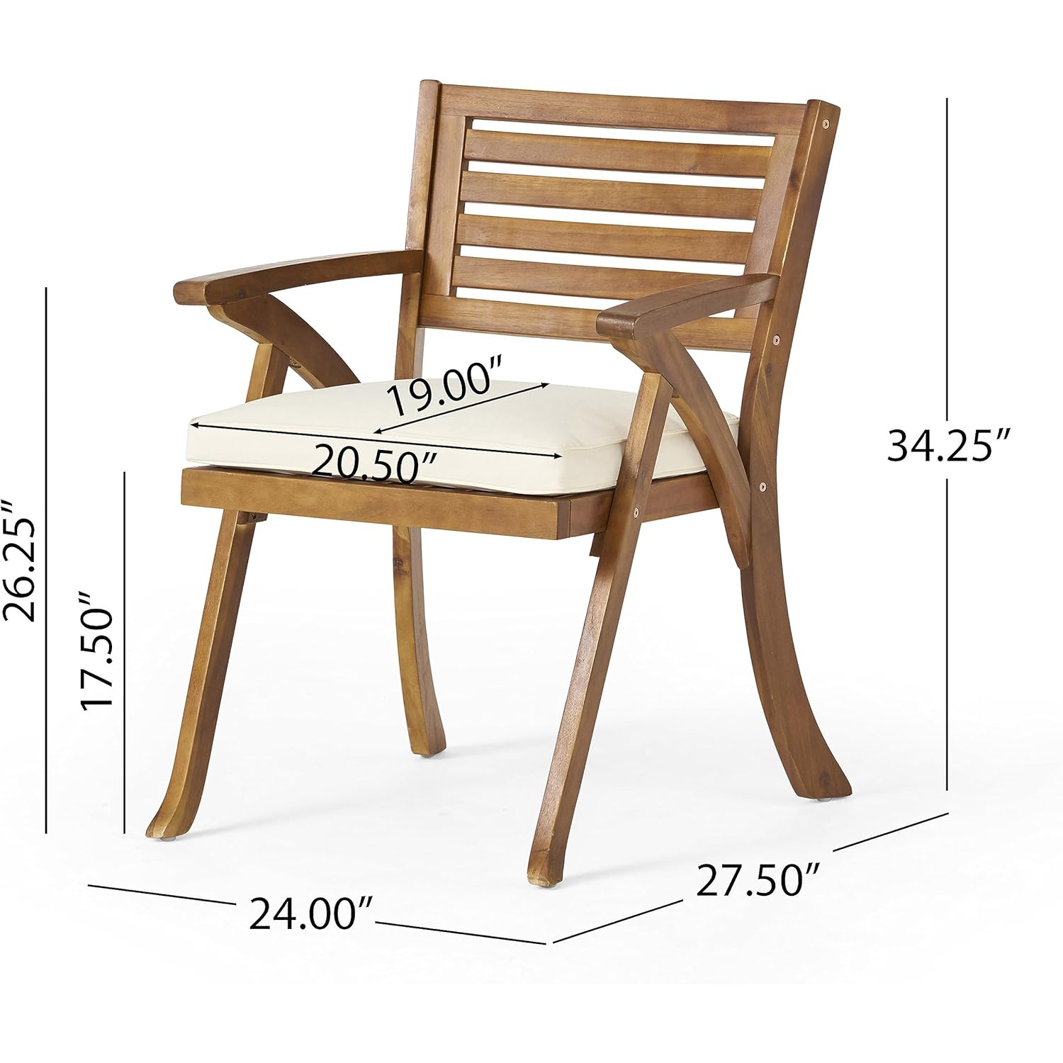 Ensemble de 2 chaises de salle à manger en bois avec coussins, fauteuils en bois pour la salle à manger, la cuisine, la terrasse, le jardin, le