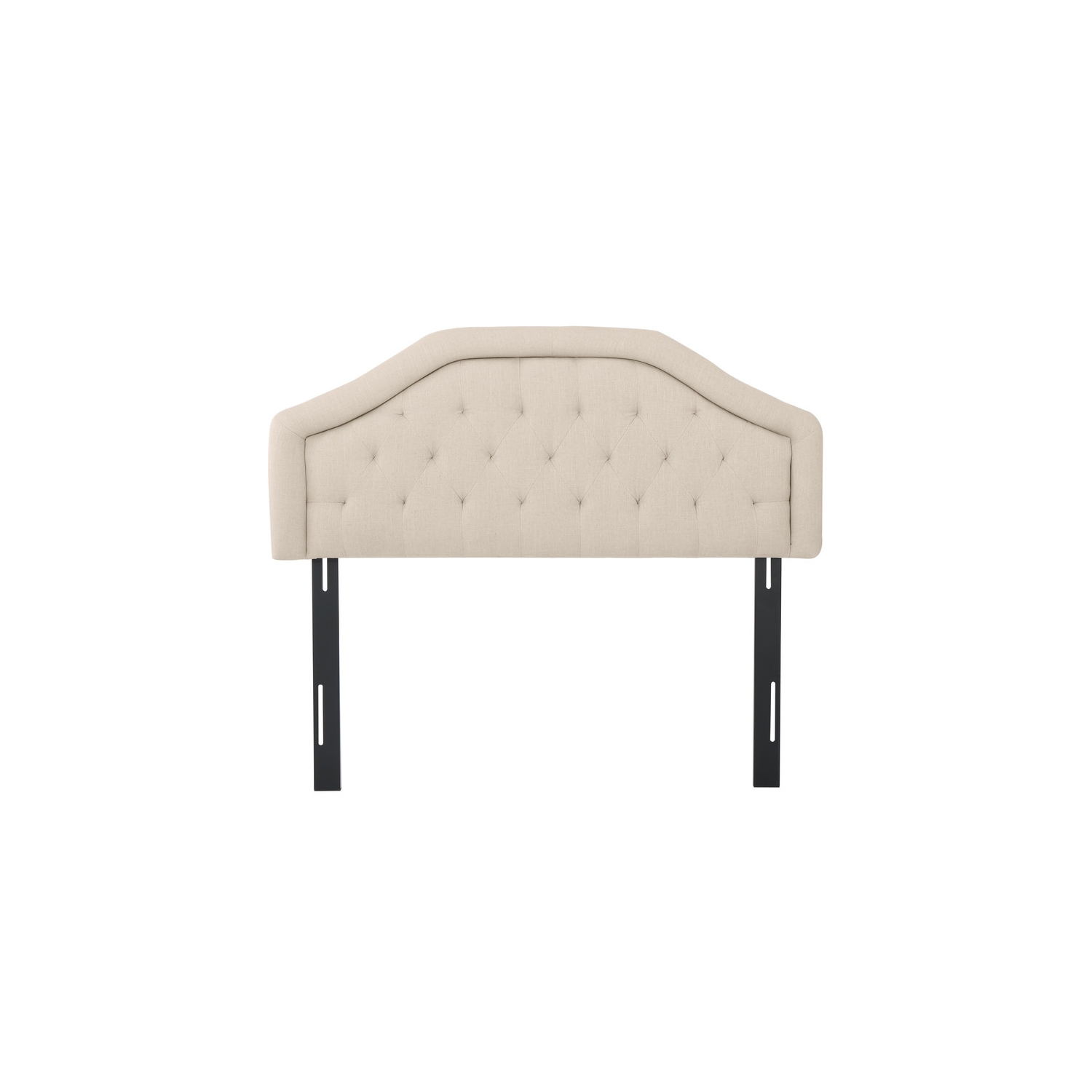 Tête de lit rembourrée pour lit double/grand lit, capitonnage en losange, structure arquée, assemblage facile, beige