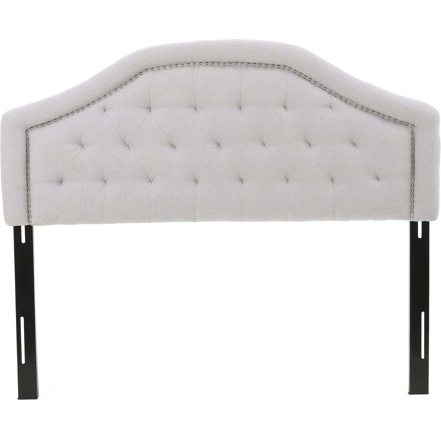 Très grande tête de lit souple pour grand lit avec capitonnage à coutures en losanges et tête de lit rembourrée à bordure cloutée pour un confort et