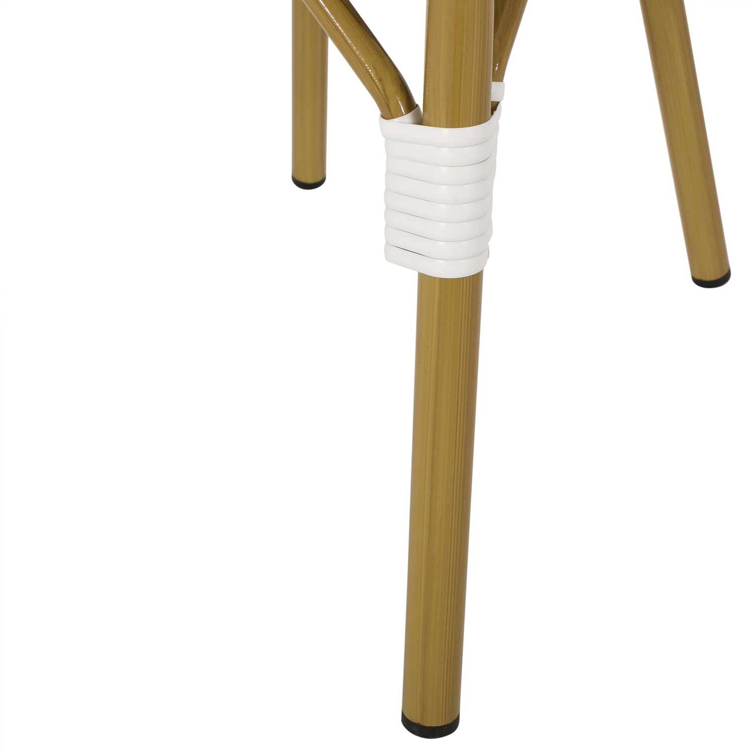 Chaise de jardin bistro empilable, marine, blanc et brun, collection Outdoor, 2 pièces