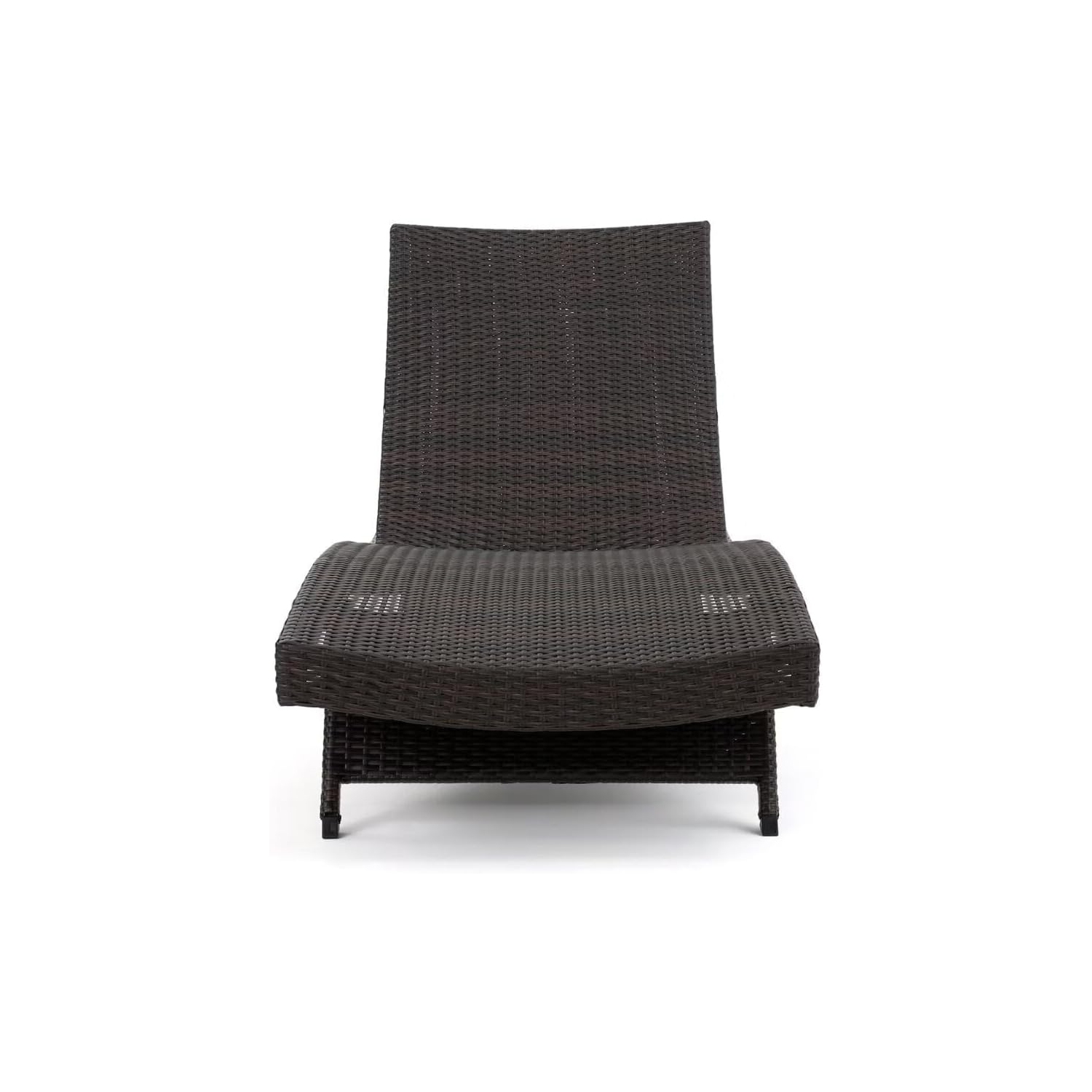 Osier de patio extérieur en PE Aucun assemblage requis 79&nbsp;po lx 27,5&nbsp;po, brun 15&nbsp;h, fauteuil inclinable contemporain en osier de