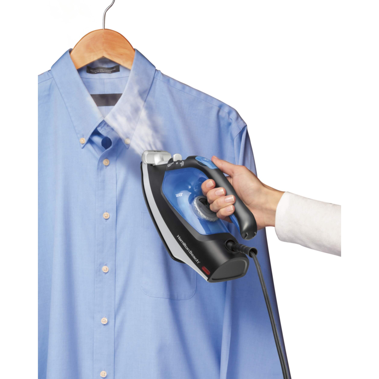 Défroisseur à vapeur 2-en-1 1200&nbsp;W de Hamilton Beach, bleu/noir