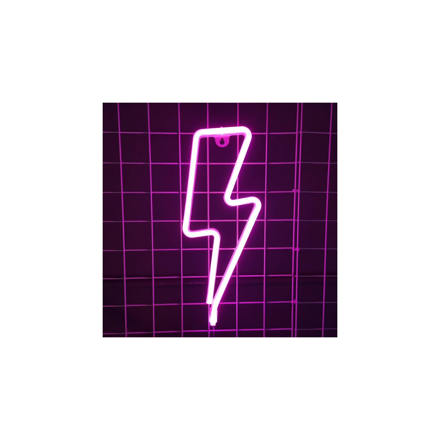 1-pcs Neon Signs Lightning Bolt Neon Light Sign for Wall Decor, Battery or USB Powered Led Lightning Light Neon Sign