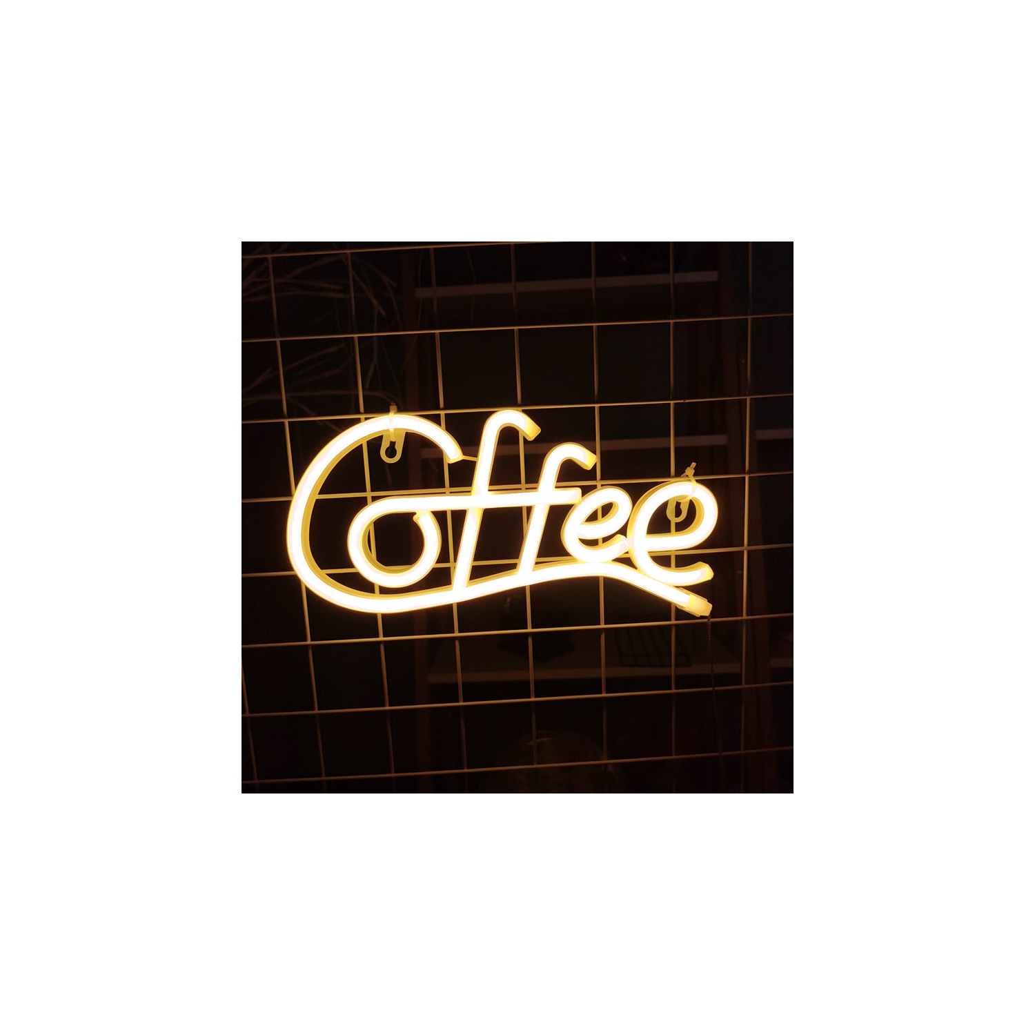 1-pcs Neon Night Light,LED Coffee Neon Signs,USB or Battery Powered Neon Wall Decoration,for Home Bar,Business,Café,Restaurant,Hotel Decoration